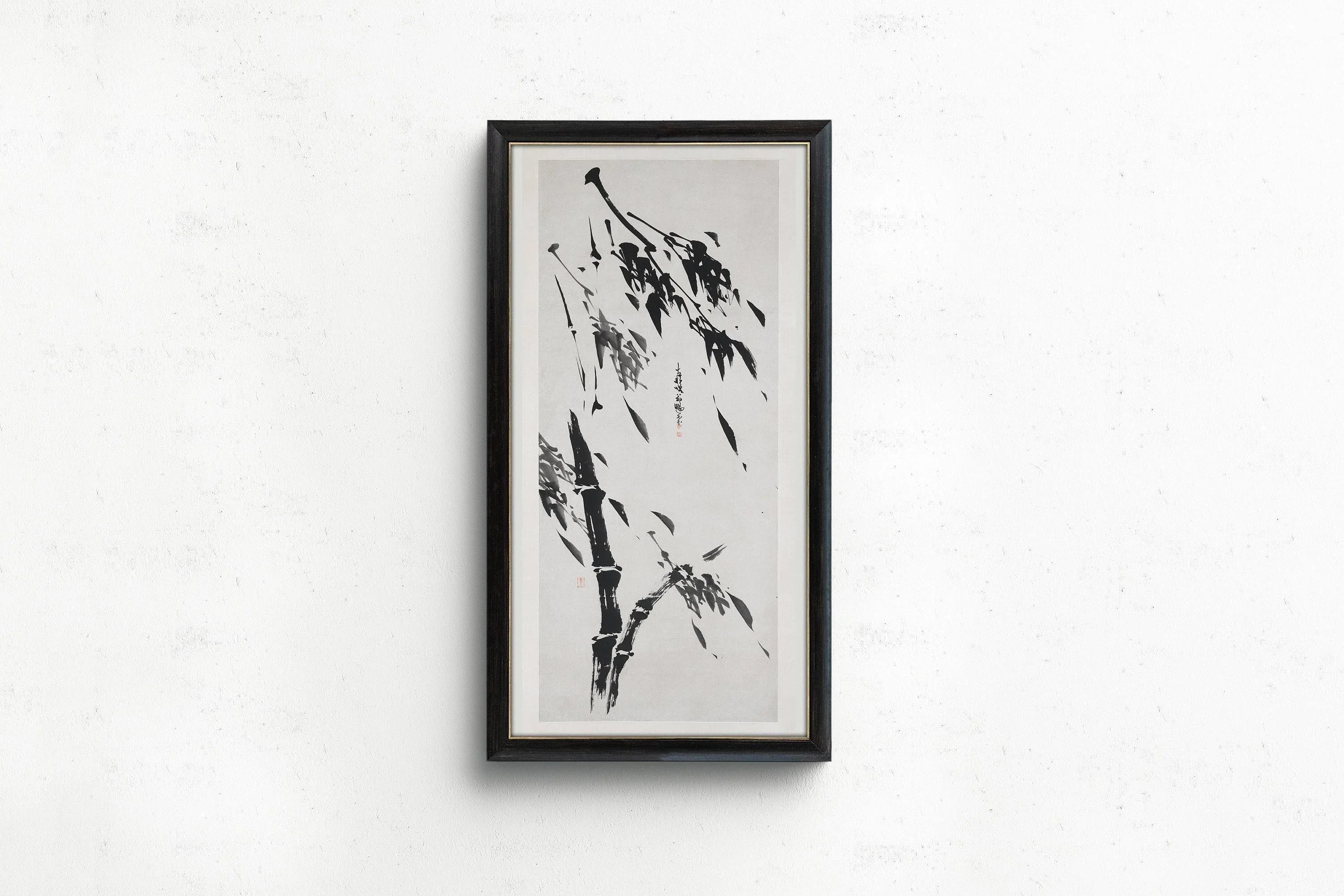 Bamboo in the Wind Giclee Print: Vintage Japanese Asian Art (Framed or Unframed) - 9ArtPrints