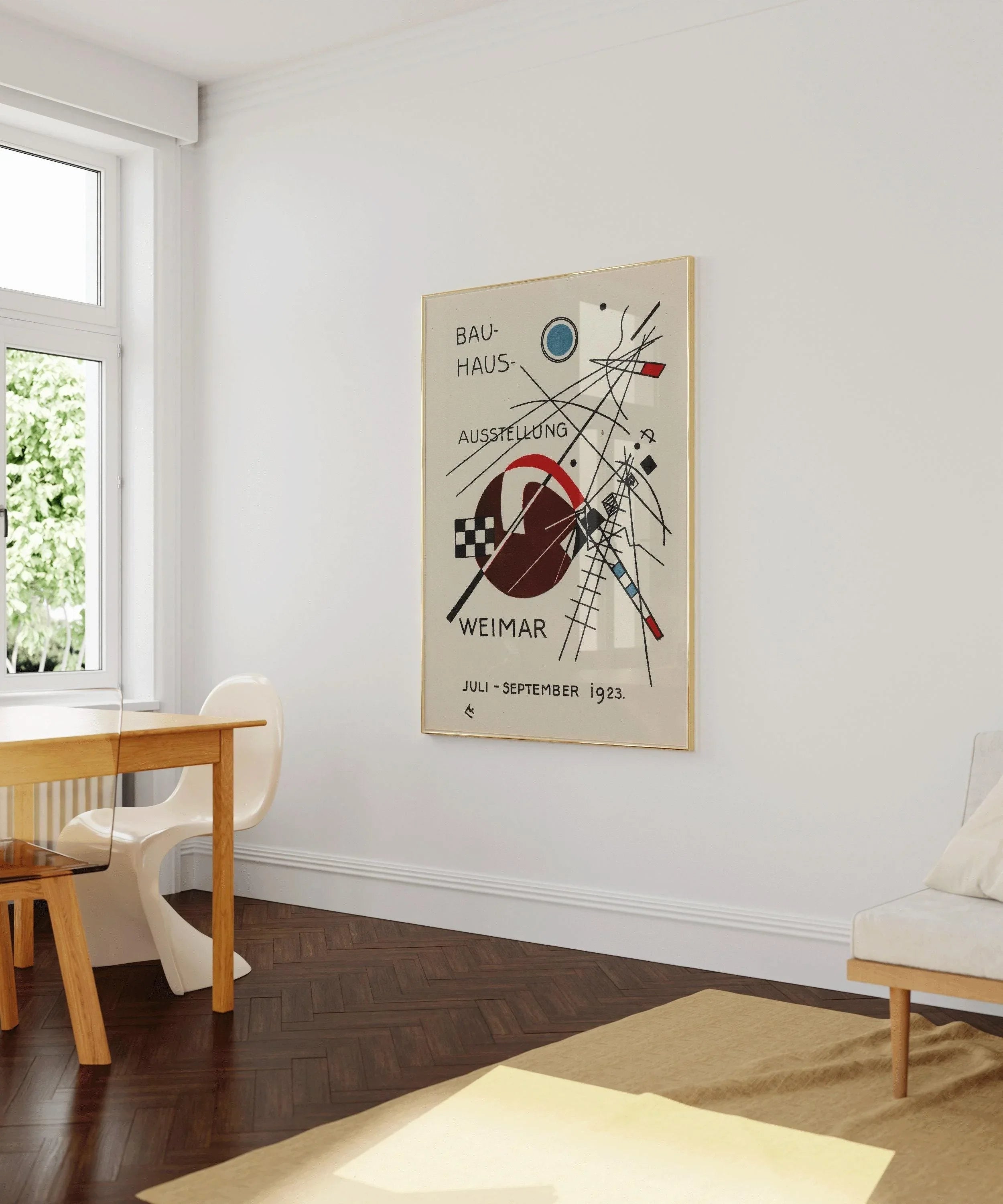 Bauhaus Art Print: Beige & Black Mid - Century Modern Giclee - 9ArtPrints