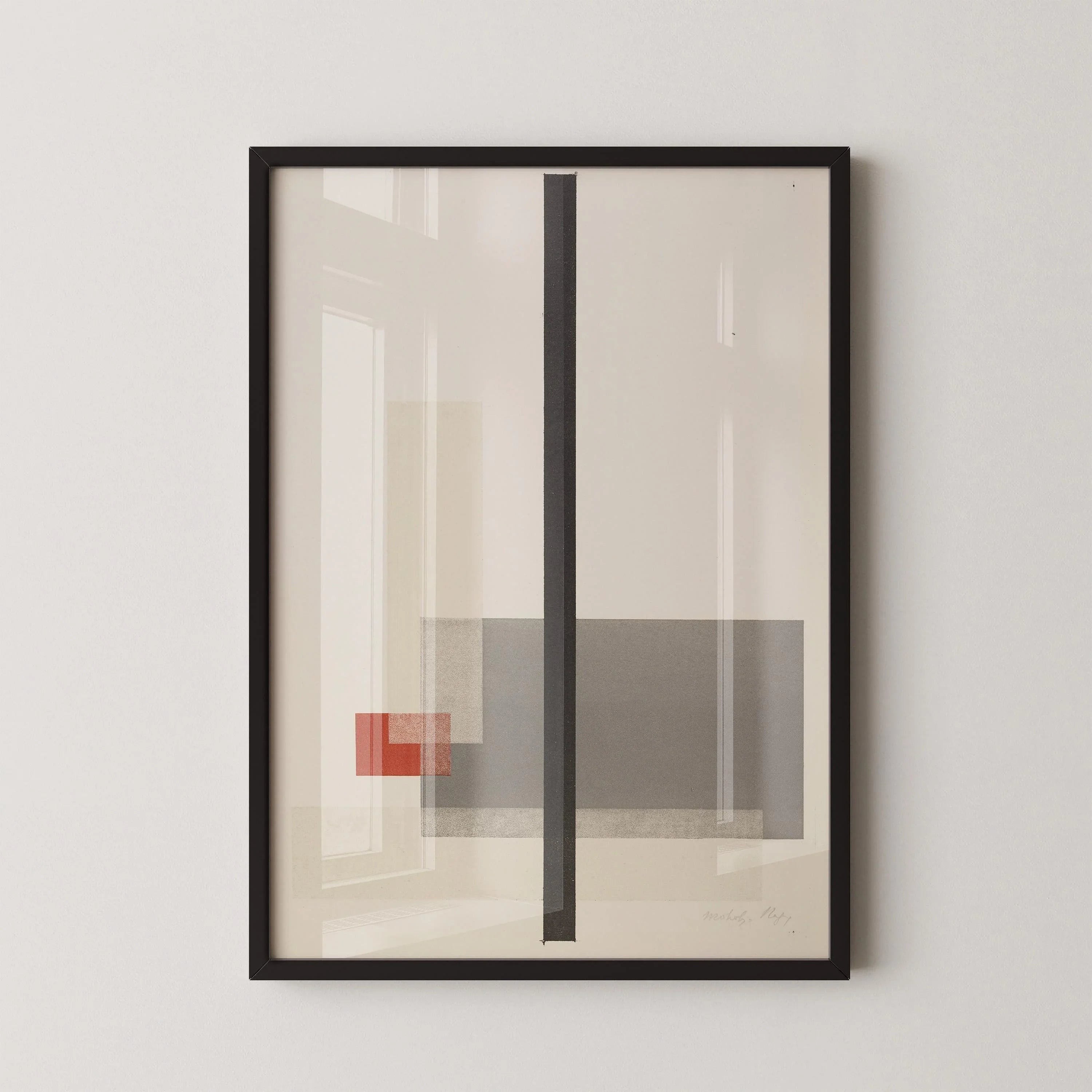 Bauhaus Art Print: László Moholy - Nagy Red Grey Giclee Print - 9ArtPrints