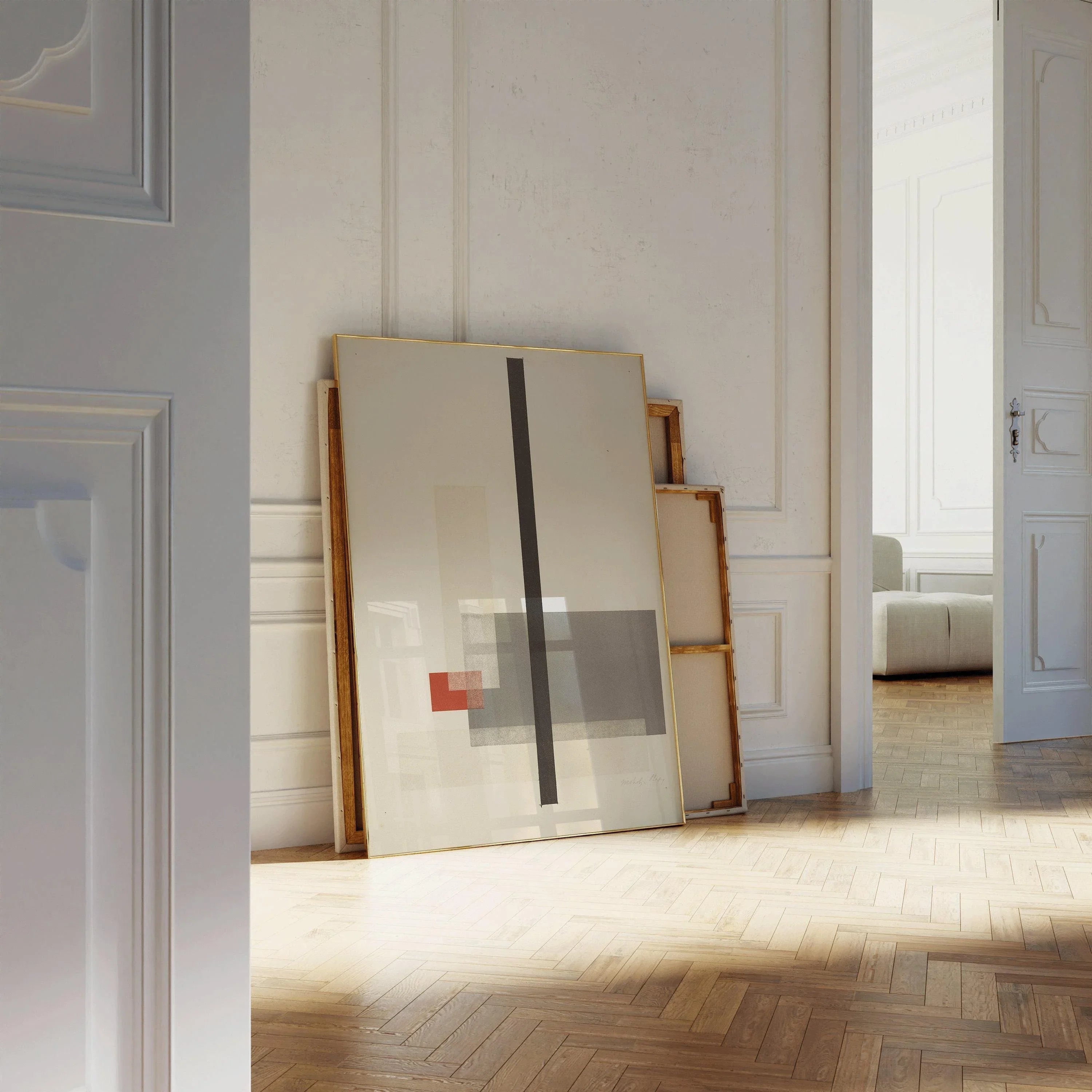 Bauhaus Art Print: László Moholy - Nagy Red Grey Giclee Print - 9ArtPrints