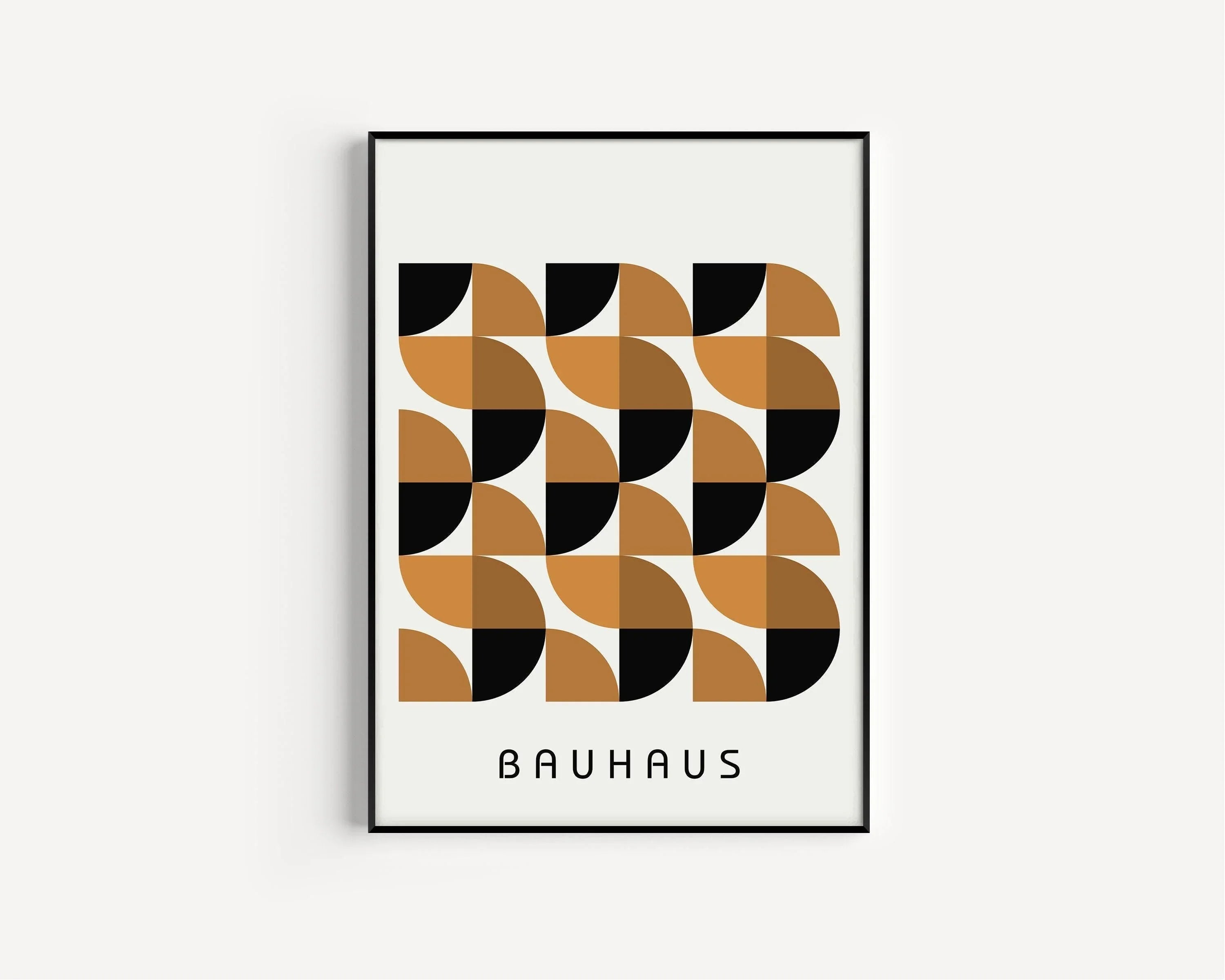 Bauhaus Art Prints: Mid - Century Modern Trio, Brown Geometric Posters - 9ArtPrints
