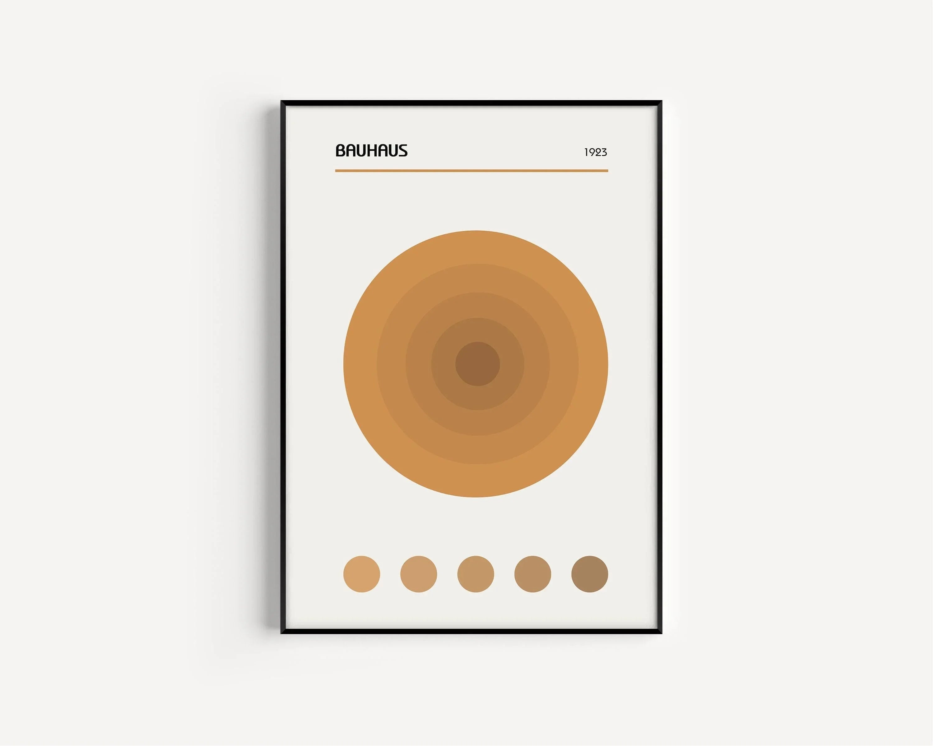 Bauhaus Art Prints: Mid - Century Modern Trio, Brown Geometric Posters - 9ArtPrints
