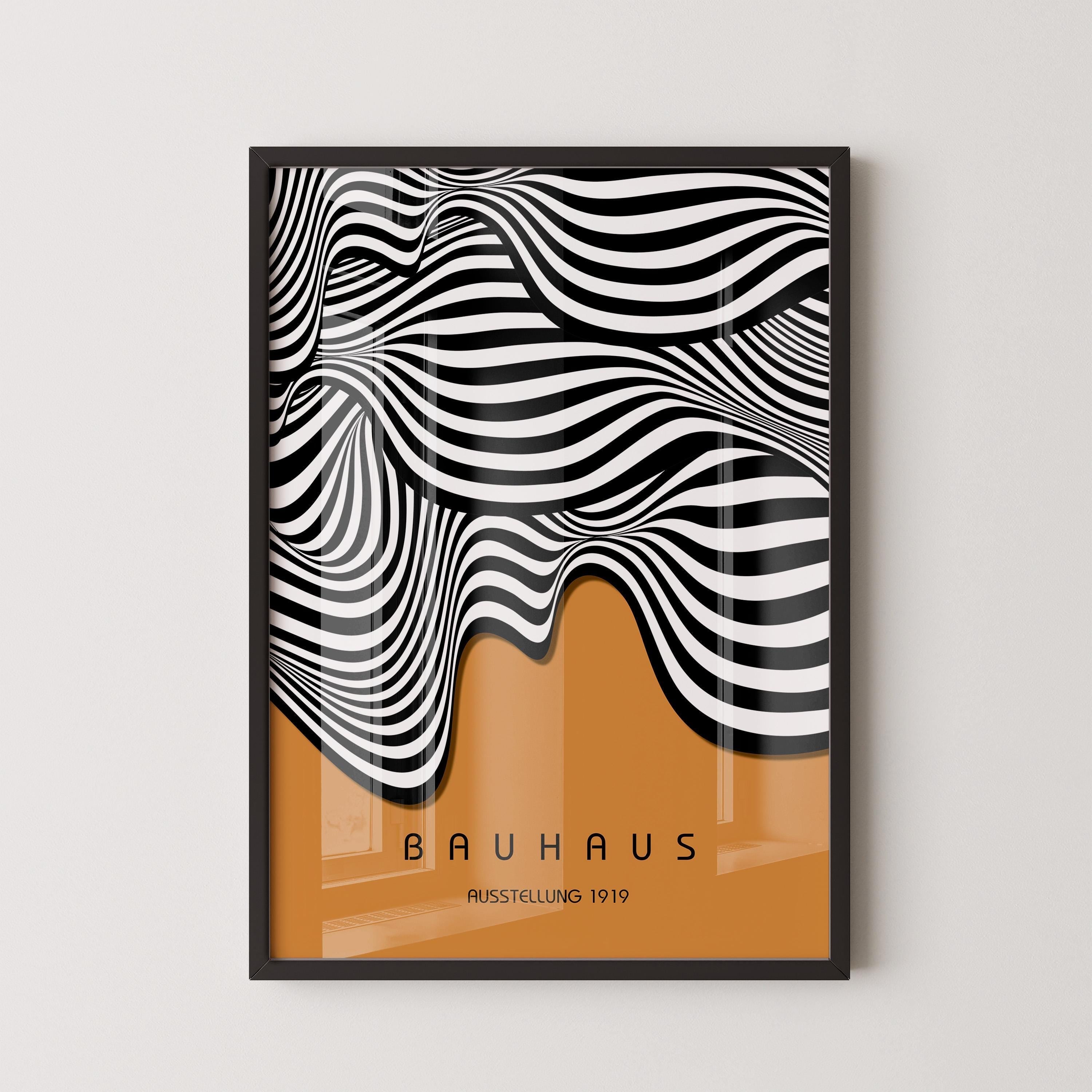 Bauhaus Ausstellung Brown (Waves) PRINT | Our Legendary Top Bestseller | Vintage Mid - century Modern Poster (Available framed) - 9ArtPrints
