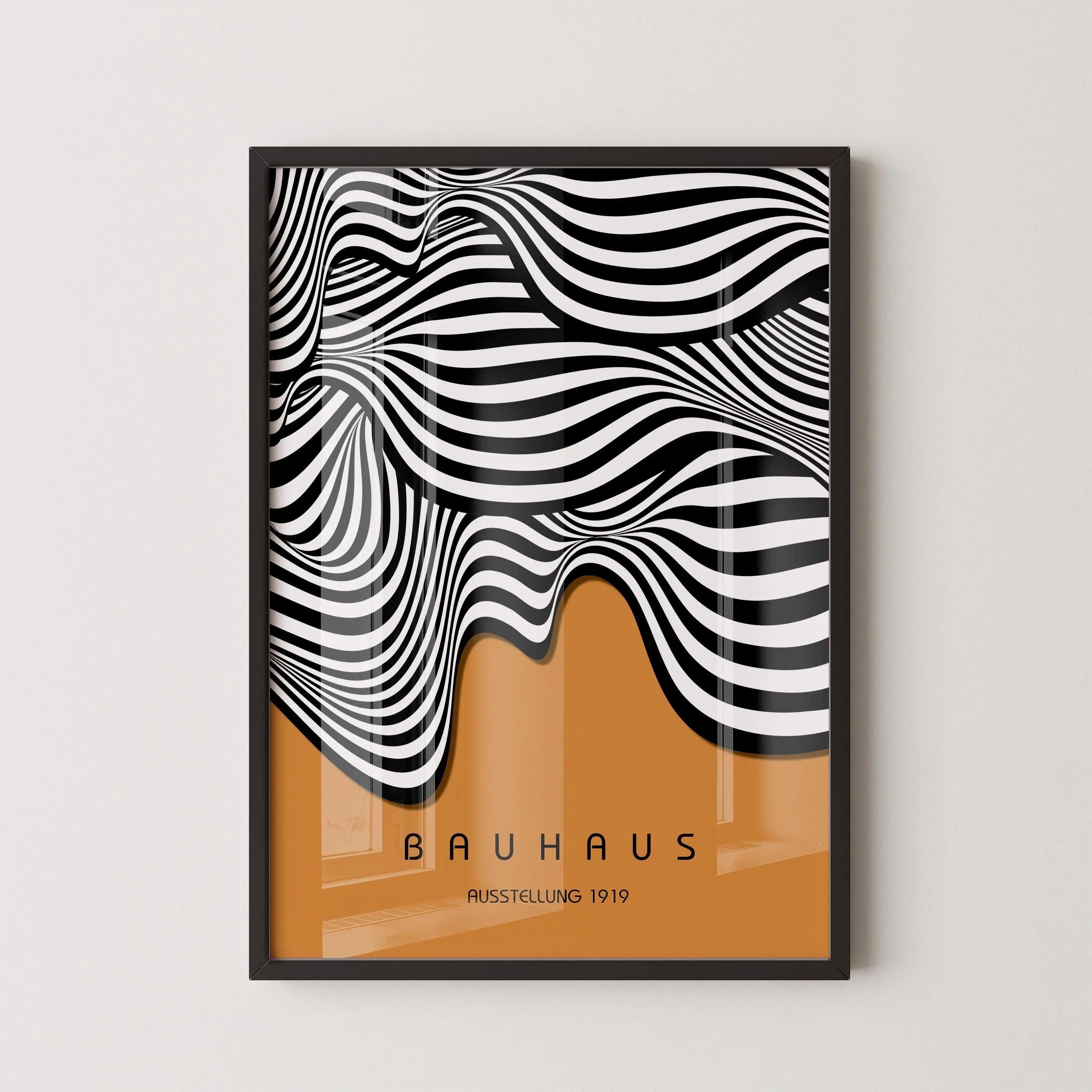 Bauhaus Ausstellung Brown (Waves) PRINT | Our Legendary Top Bestseller | Vintage Mid - century Modern Poster (Available framed) - 9ArtPrints