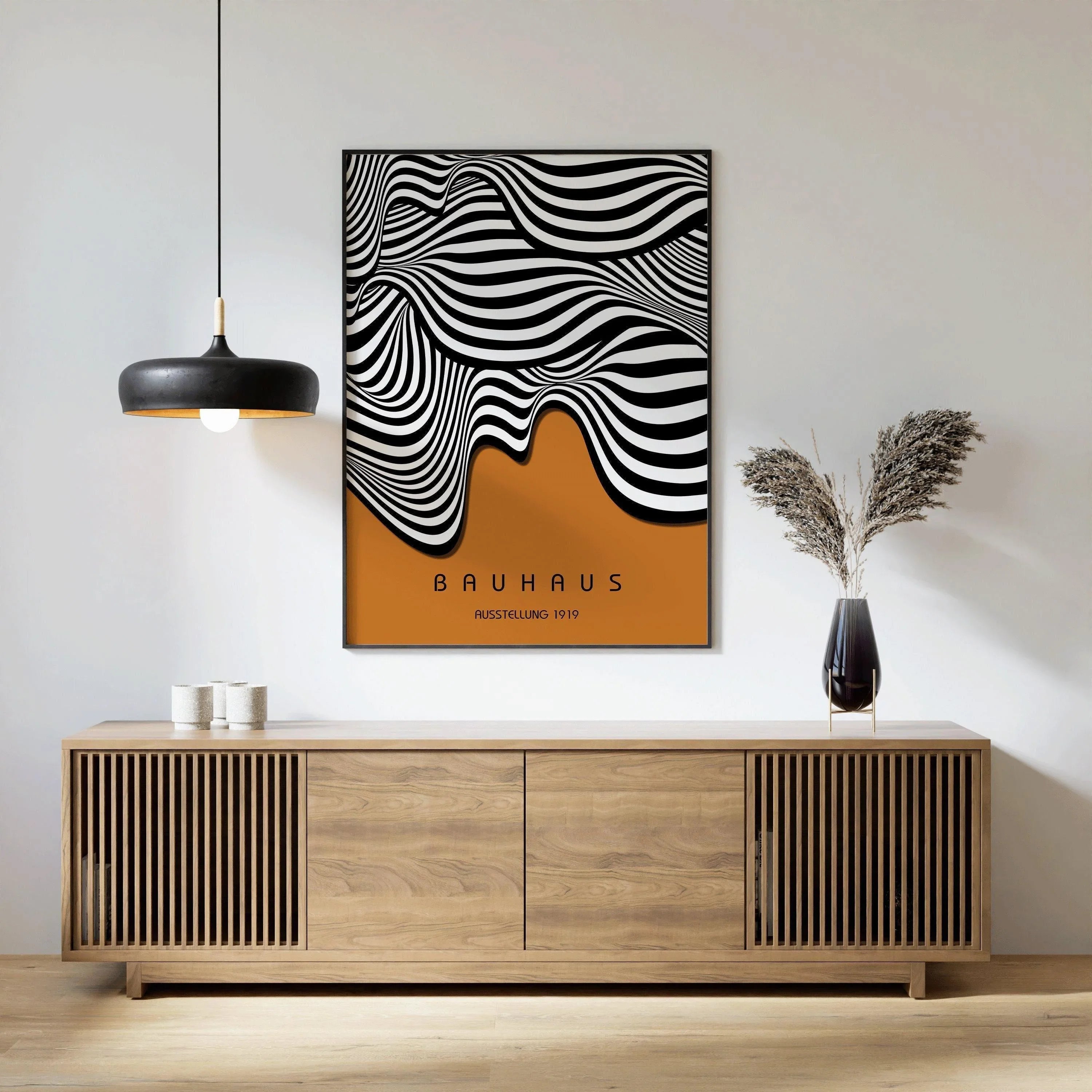 Bauhaus Ausstellung Brown (Waves) PRINT | Our Legendary Top Bestseller | Vintage Mid - century Modern Poster (Available framed) - 9ArtPrints
