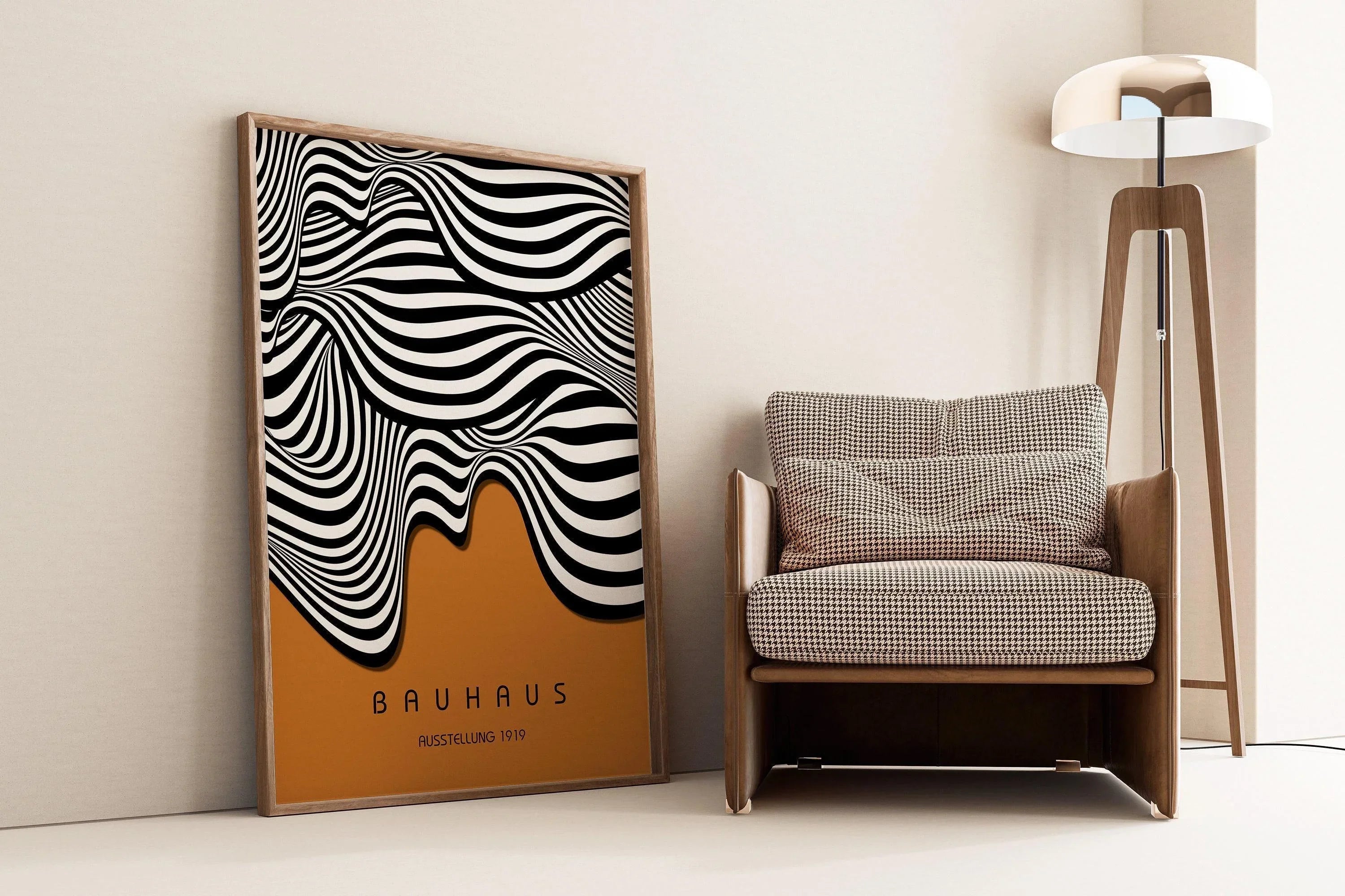 Bauhaus Ausstellung Brown (Waves) PRINT | Our Legendary Top Bestseller | Vintage Mid - century Modern Poster (Available framed) - 9ArtPrints