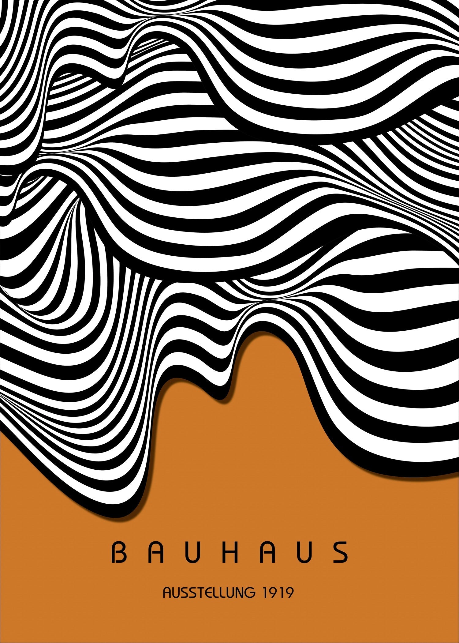 Bauhaus — Ausstellung Waves | Bestselling Mid-Century Modern Print in Brown - 9ArtPrints