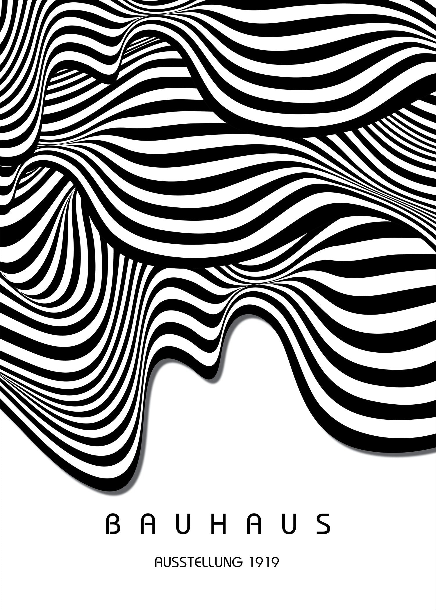 Bauhaus — Ausstellung Waves | Mid-Century Modern Print in White - 9ArtPrints