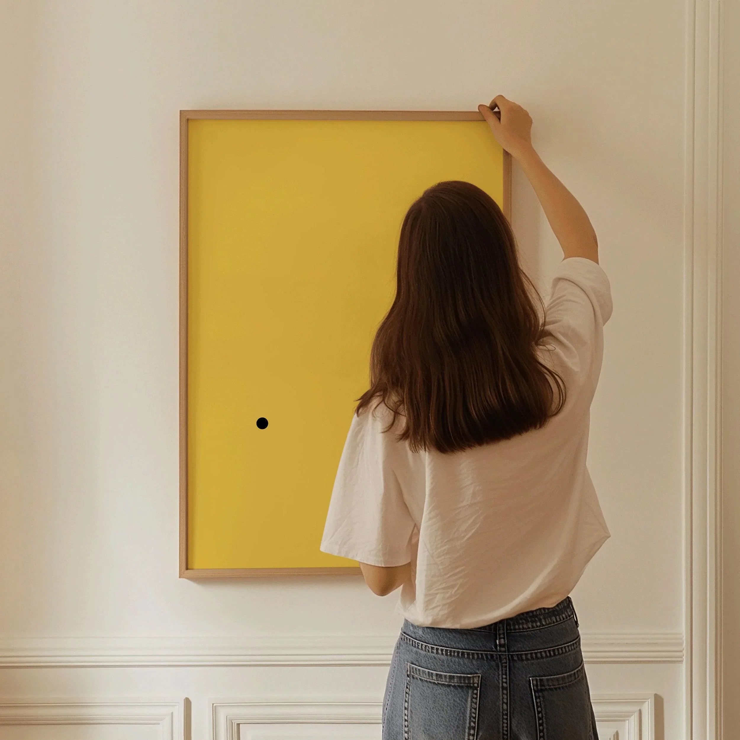 Bauhaus - Der Punkt (The Dot) PRINT | Minimalist Mid - Century Modern Poster in Yellow and Black