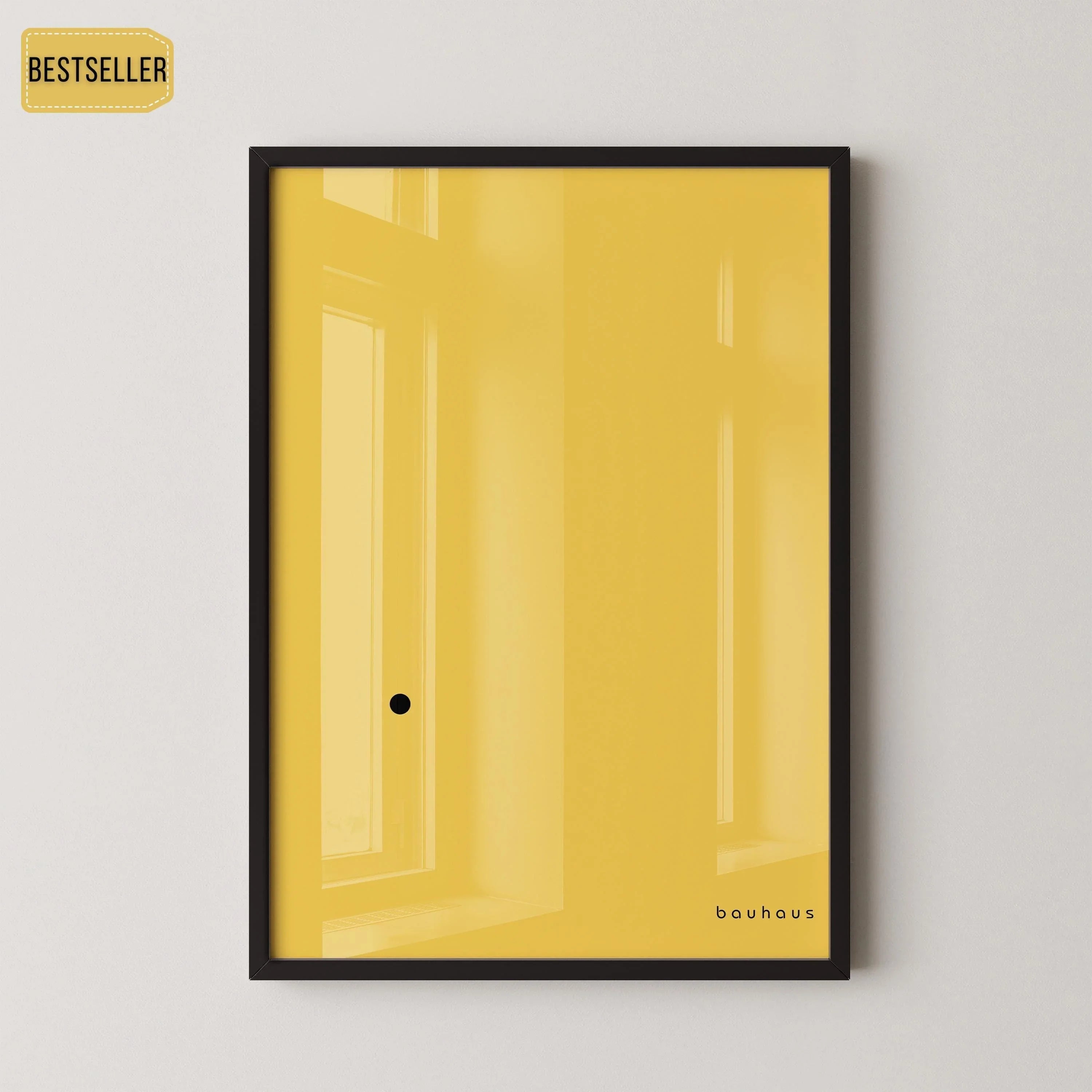 Bauhaus - Der Punkt (The Dot) PRINT | Minimalist Mid - Century Modern Poster in Yellow and Black