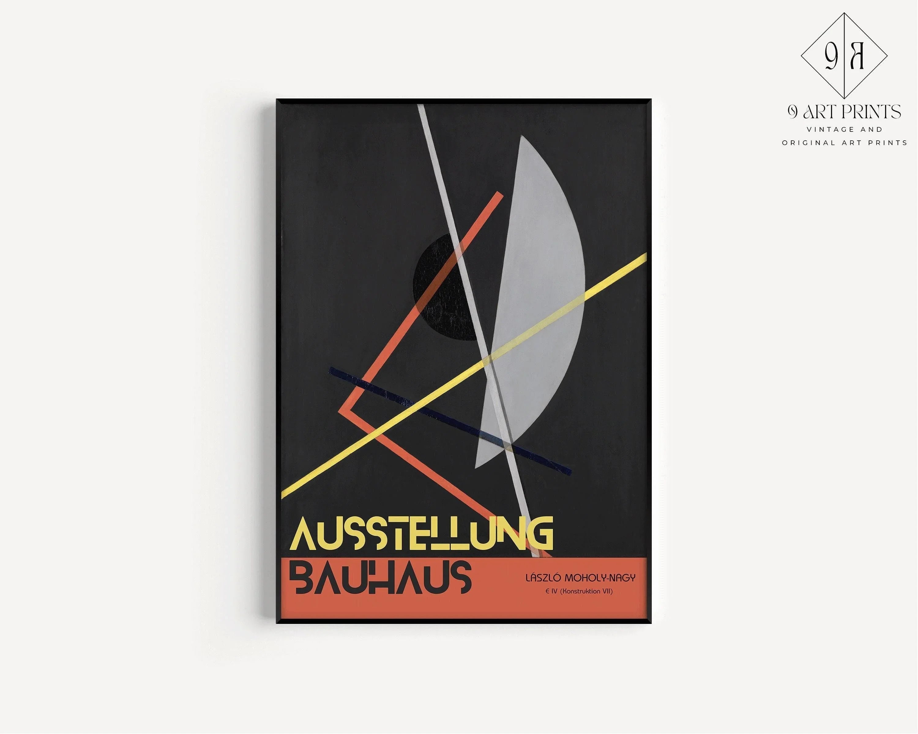 Bauhaus Exhibition Poster: Laszo Moholy - Nagy Geometric Art Print - 9ArtPrints