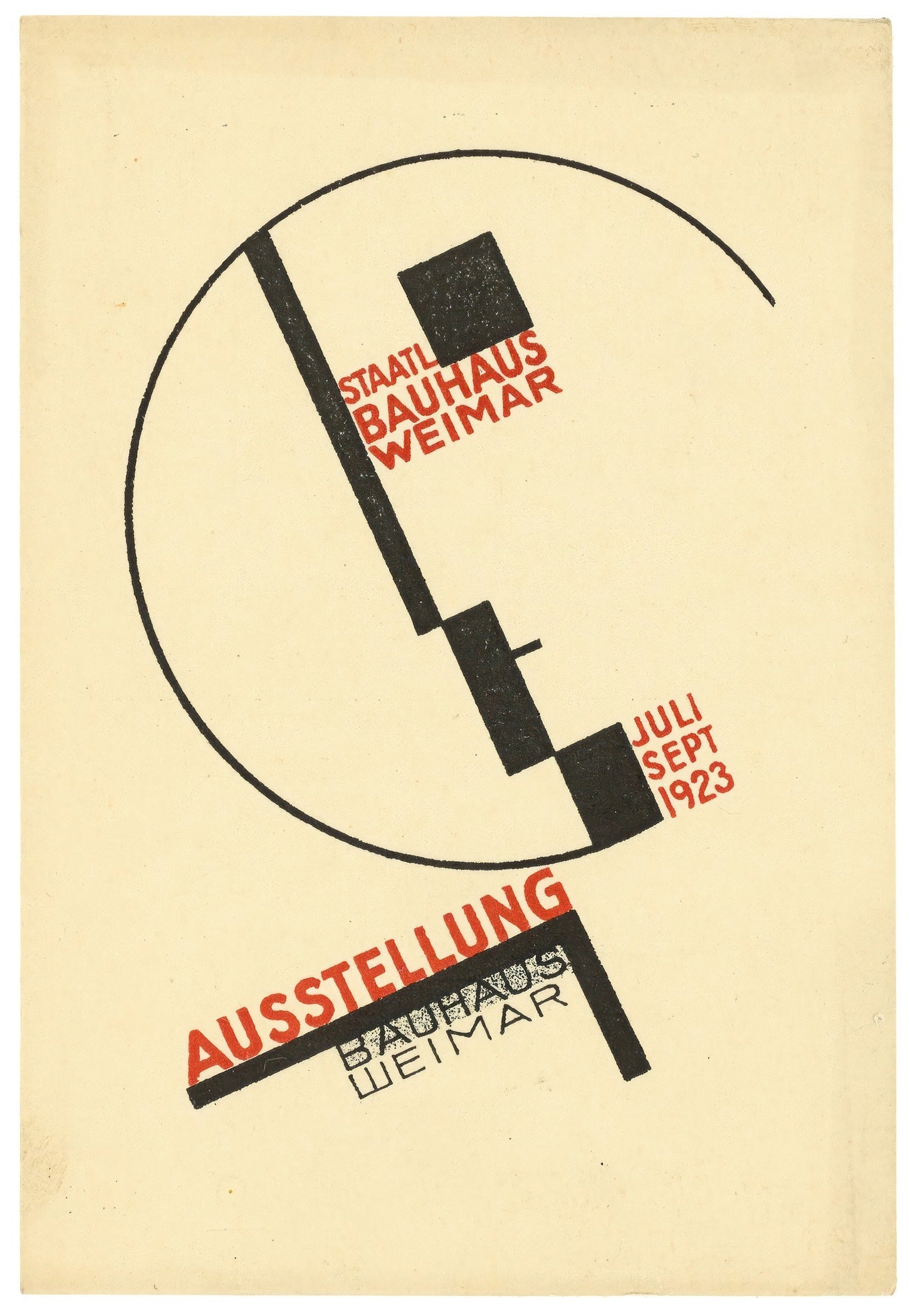 Bauhaus — Face | Beige & Black Mid-Century Modern Exhibition Print - 9ArtPrints