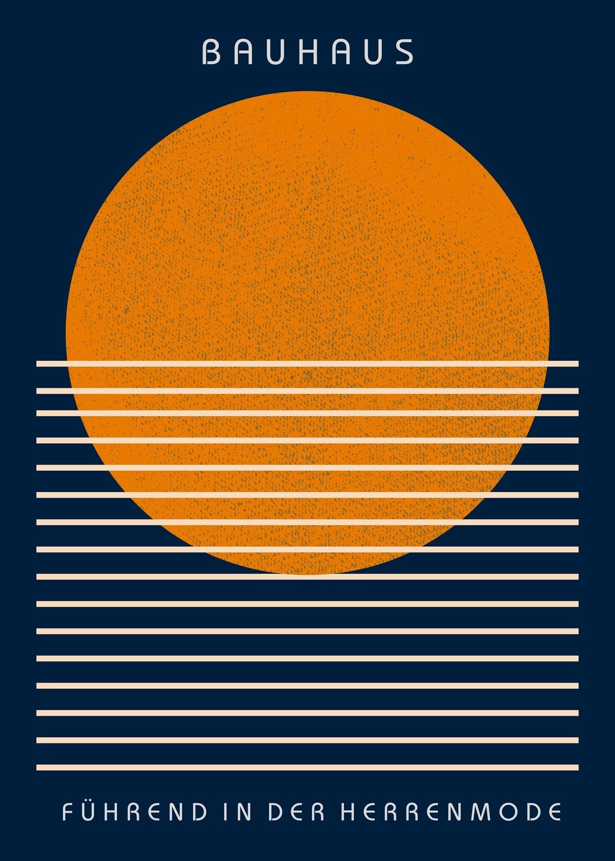 Bauhaus — Führend | Mid-Century Modern Print in Navy Blue & Orange - 9ArtPrints