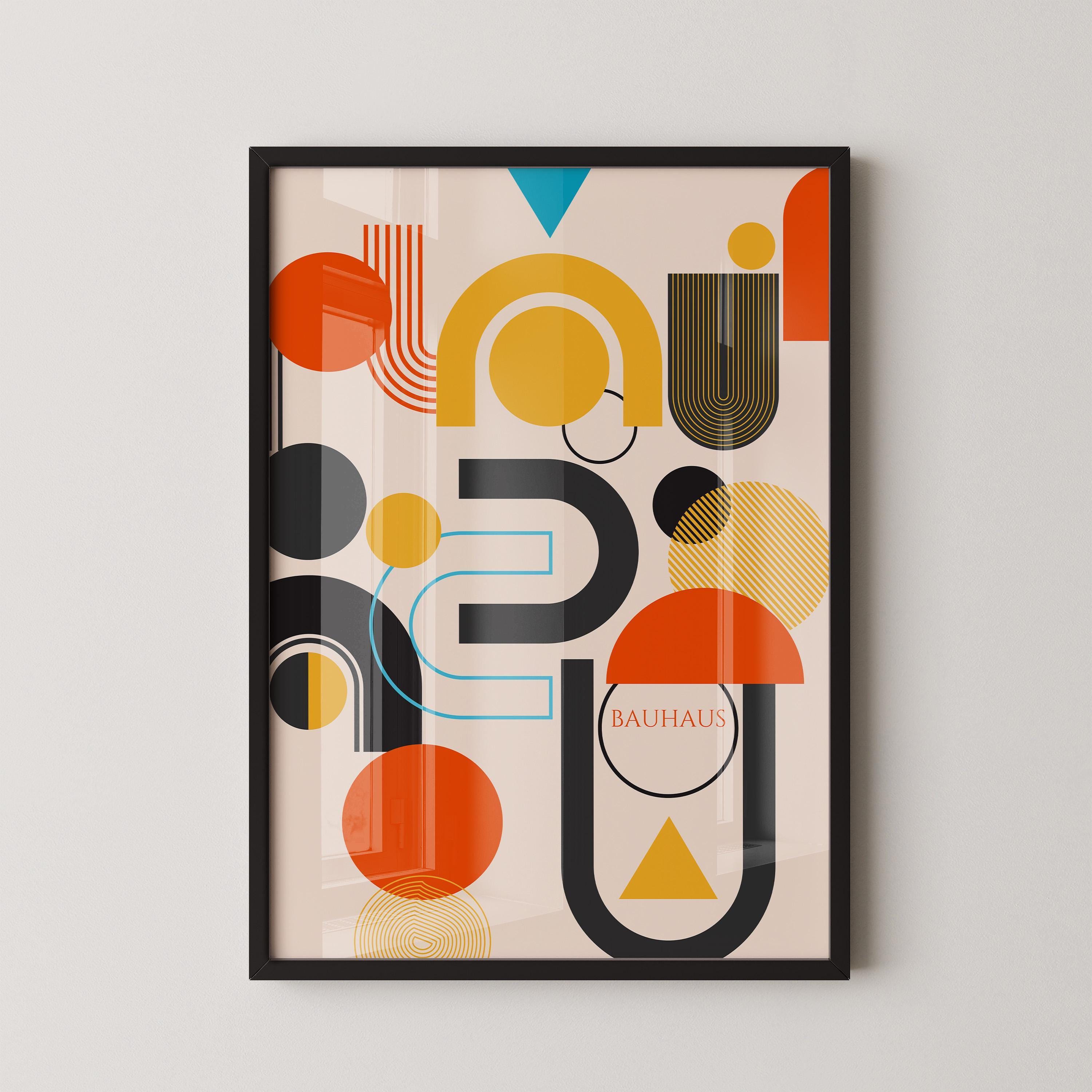 Bauhaus Poster - Big Bang PRINT | Colourful Abstract Mid - century modern art print
