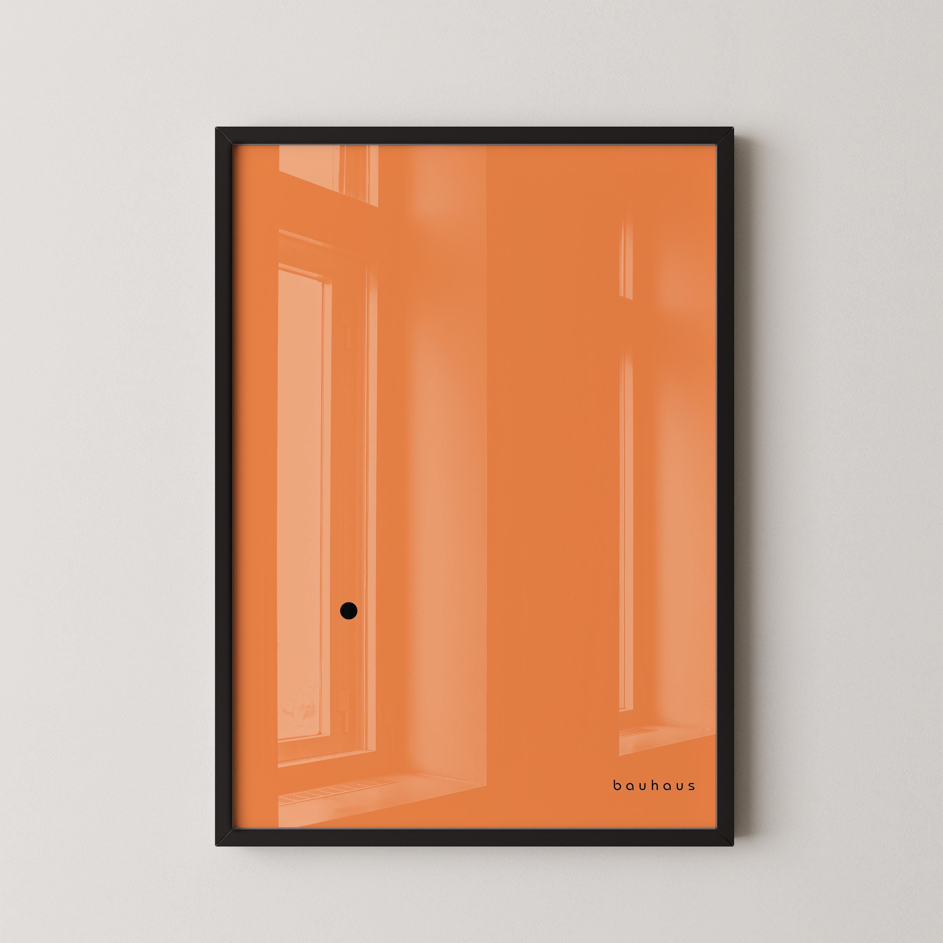 Bauhaus Poster - Der Punkt (The Dot) PRINT | Minimalist Mid - century modern art print in orange and black (available framed) - 9ArtPrints