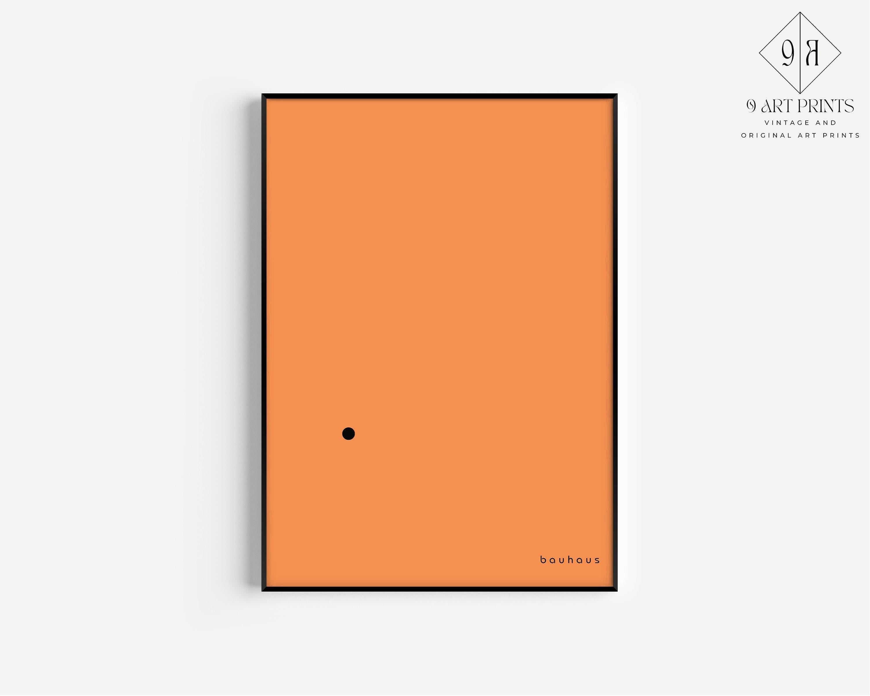Bauhaus Poster - Der Punkt (The Dot) PRINT | Minimalist Mid - century modern art print in orange and black (available framed) - 9ArtPrints
