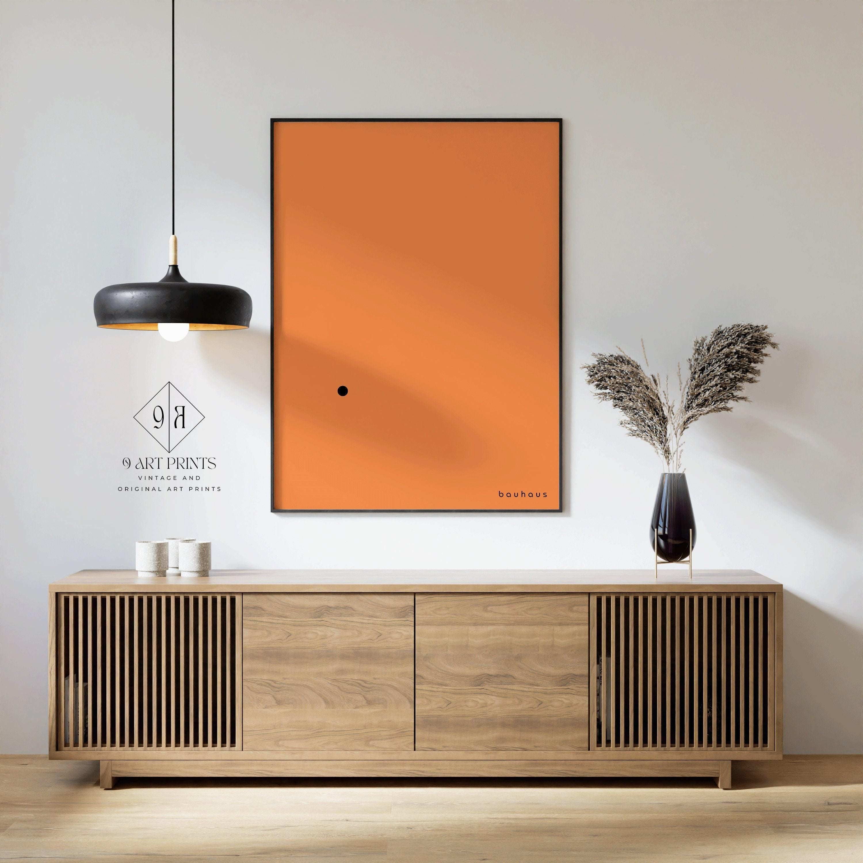 Bauhaus Poster - Der Punkt (The Dot) PRINT | Minimalist Mid - century modern art print in orange and black (available framed) - 9ArtPrints