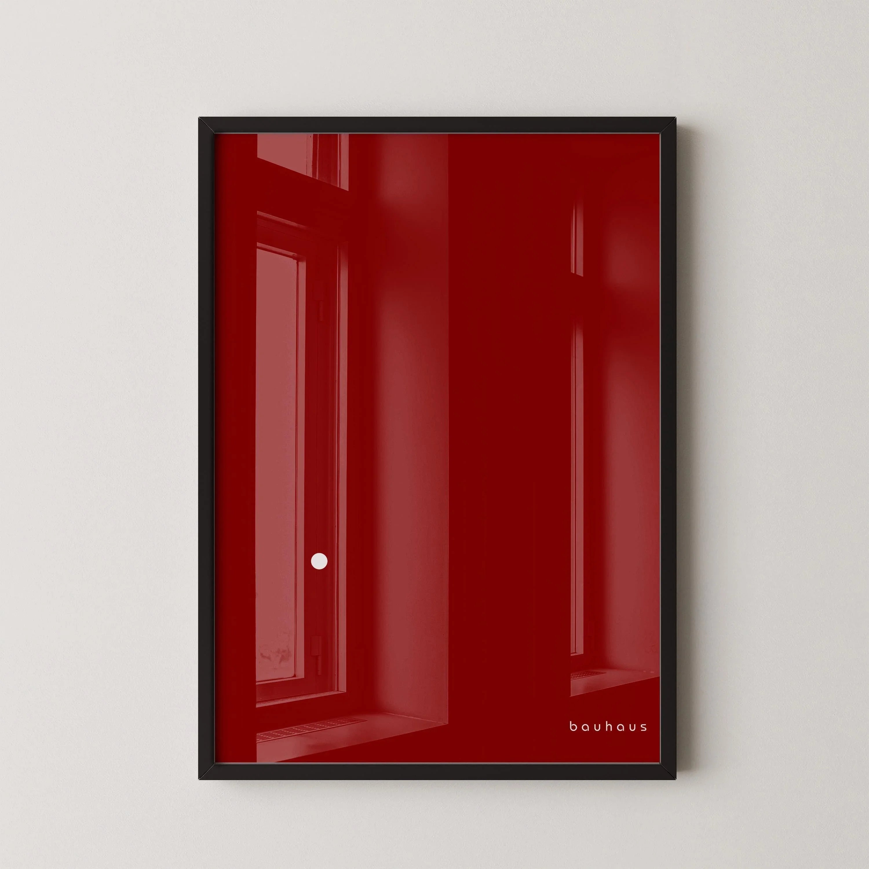 Bauhaus Poster - Der Punkt (The Dot) PRINT | Minimalist Mid - century modern art print in red and white