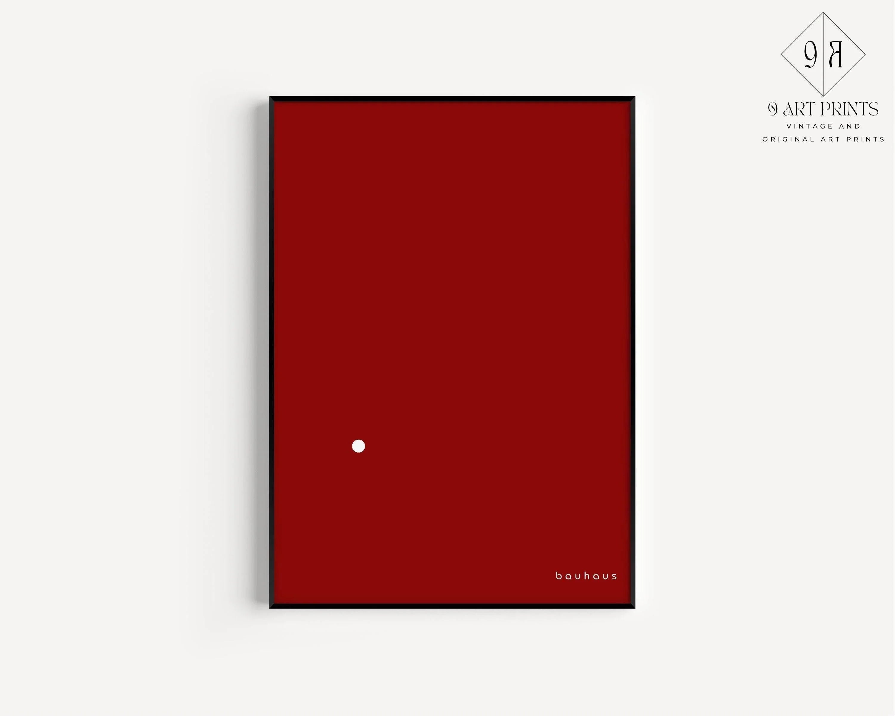 Bauhaus Poster - Der Punkt (The Dot) PRINT | Minimalist Mid - century modern art print in red and white