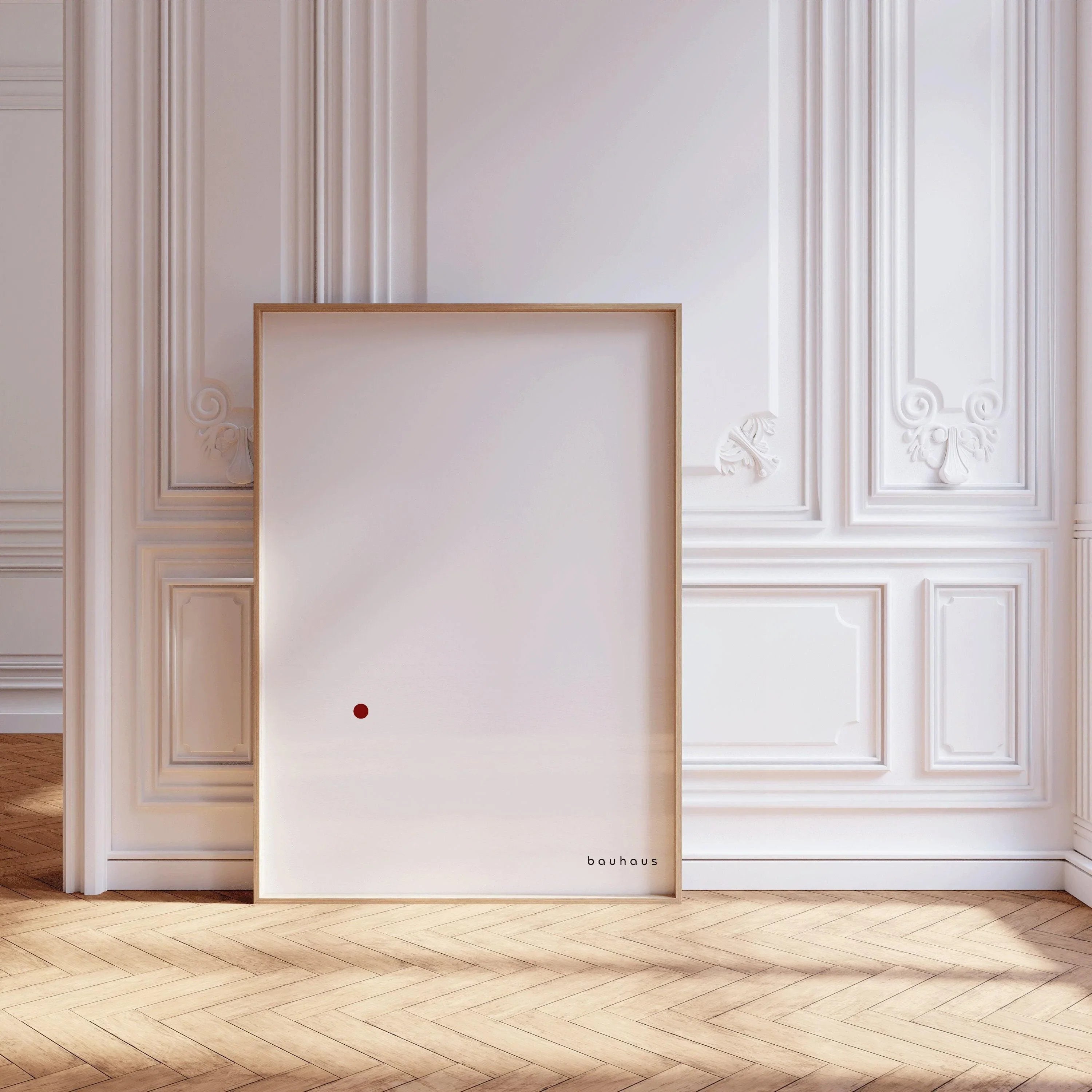 Bauhaus Poster - Der Punkt (The Dot) PRINT | Minimalist Mid - century modern art print in white and red (available framed) - 9ArtPrints