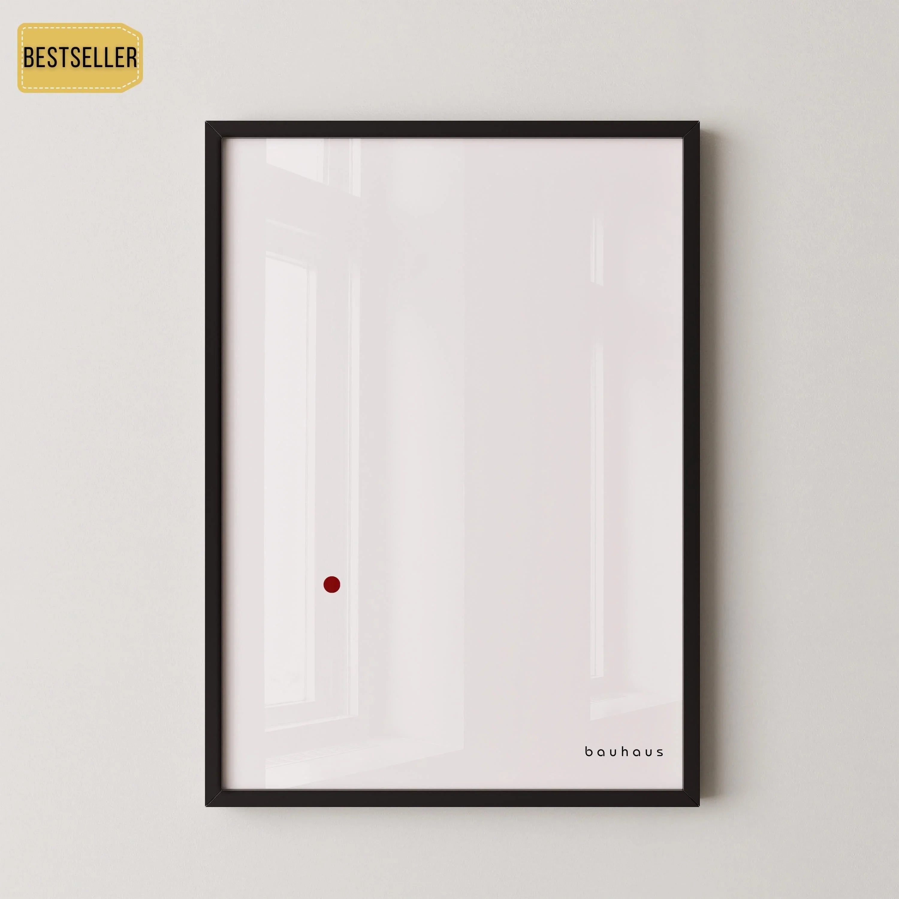 Bauhaus Poster - Der Punkt (The Dot) PRINT | Minimalist Mid - century modern art print in white and red (available framed) - 9ArtPrints