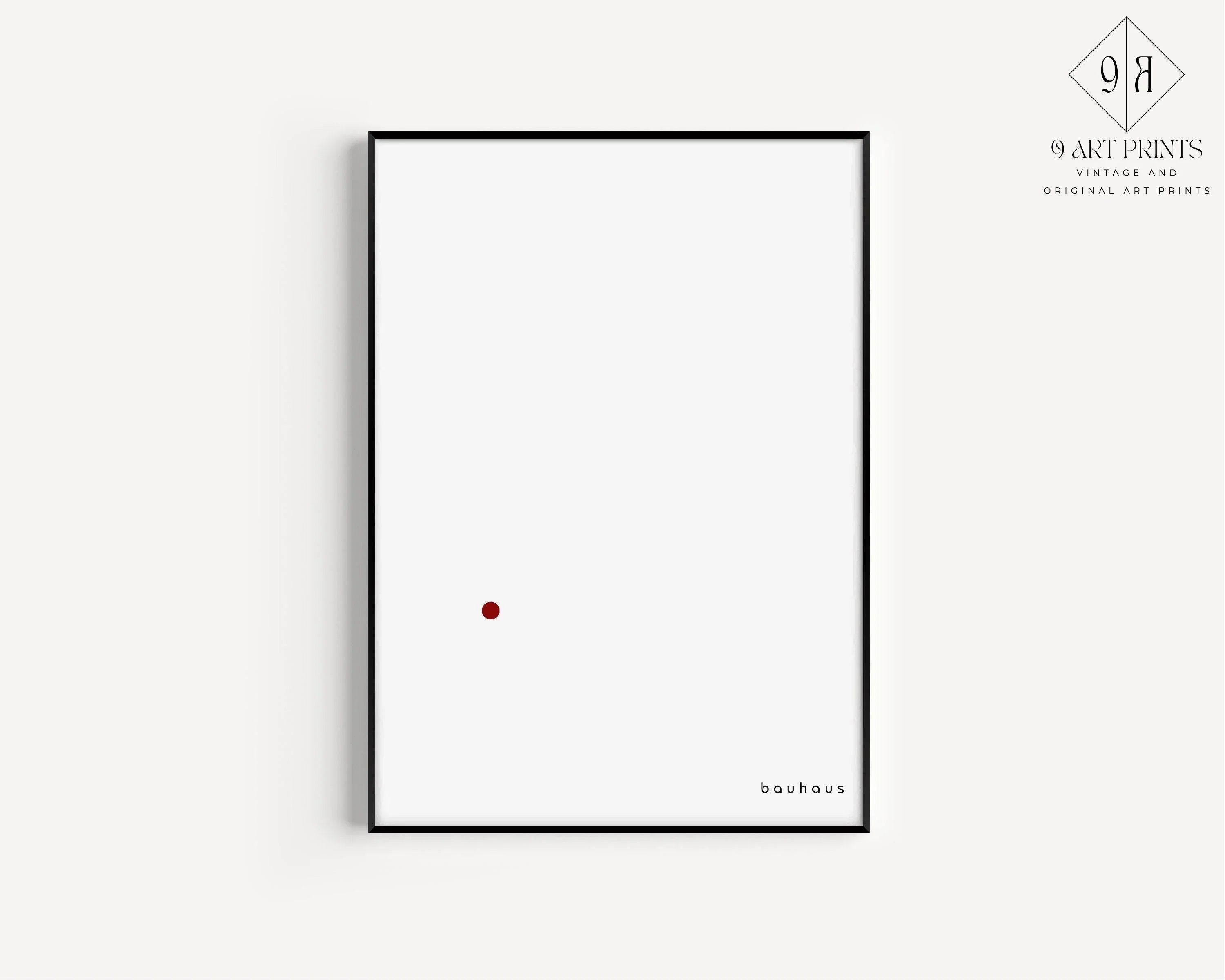 Bauhaus Poster - Der Punkt (The Dot) PRINT | Minimalist Mid - century modern art print in white and red (available framed) - 9ArtPrints