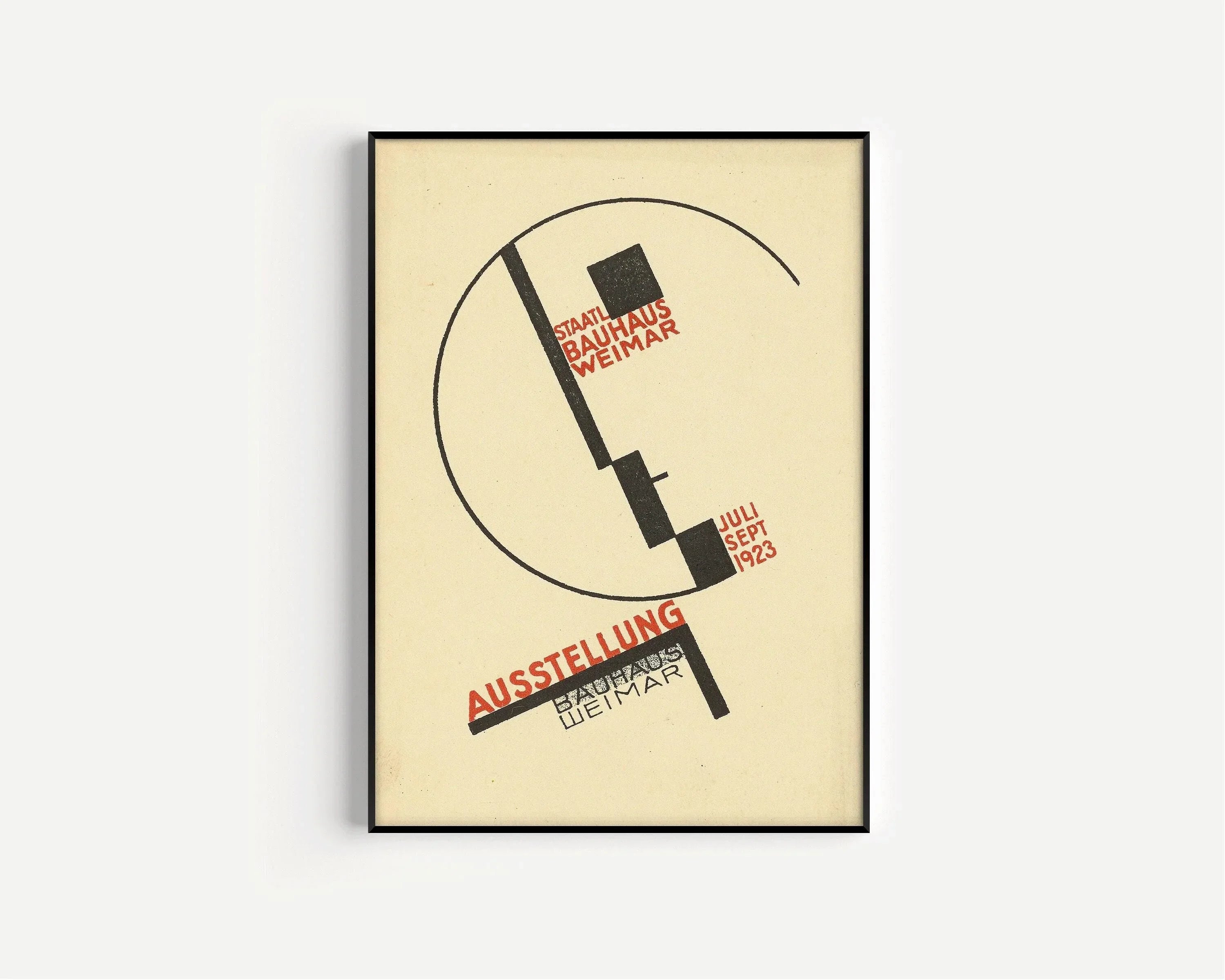 Bauhaus Poster - Face PRINT | Vintage Beige Black Mid - century modern art print