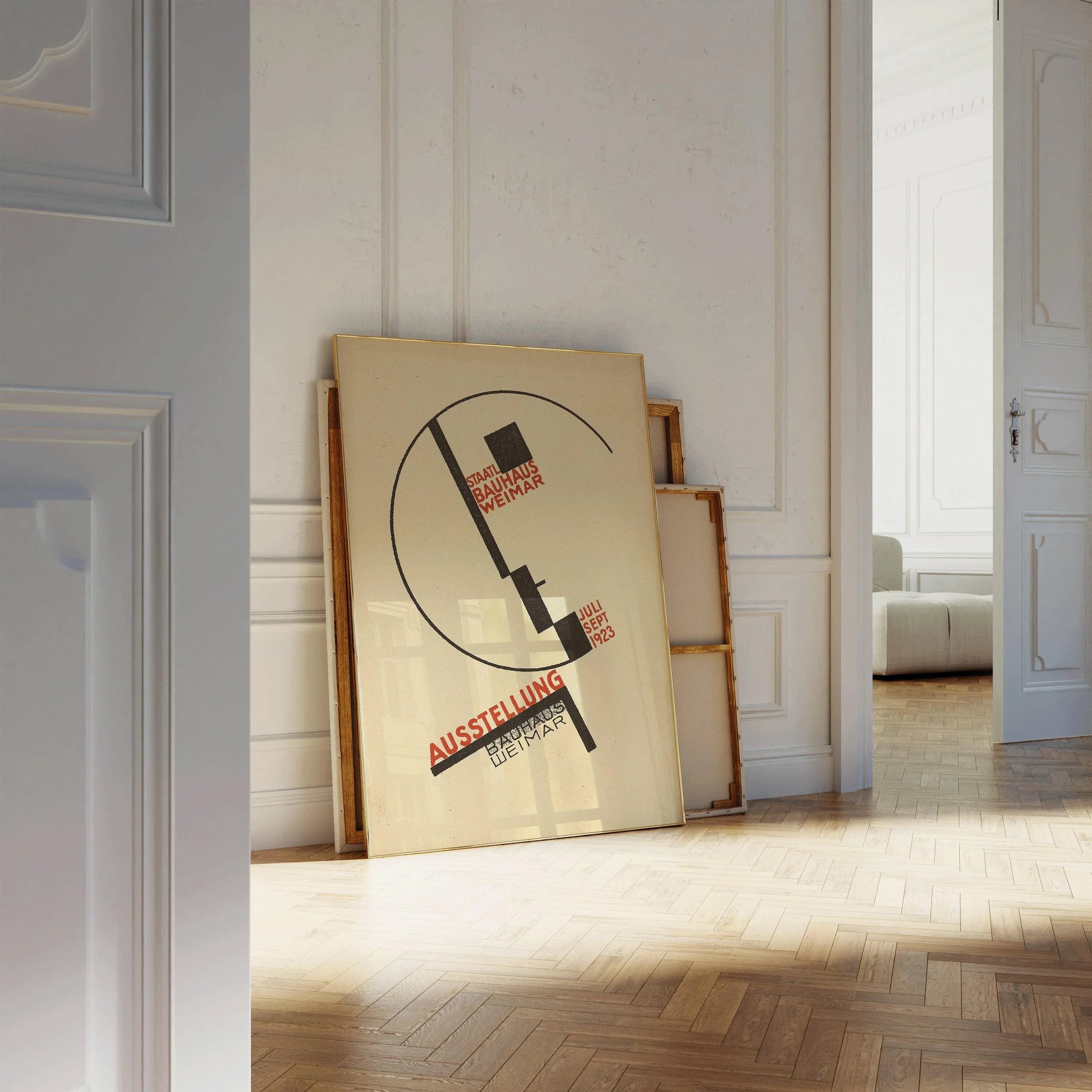 Bauhaus Poster - Face PRINT | Vintage Beige Black Mid - century modern art print