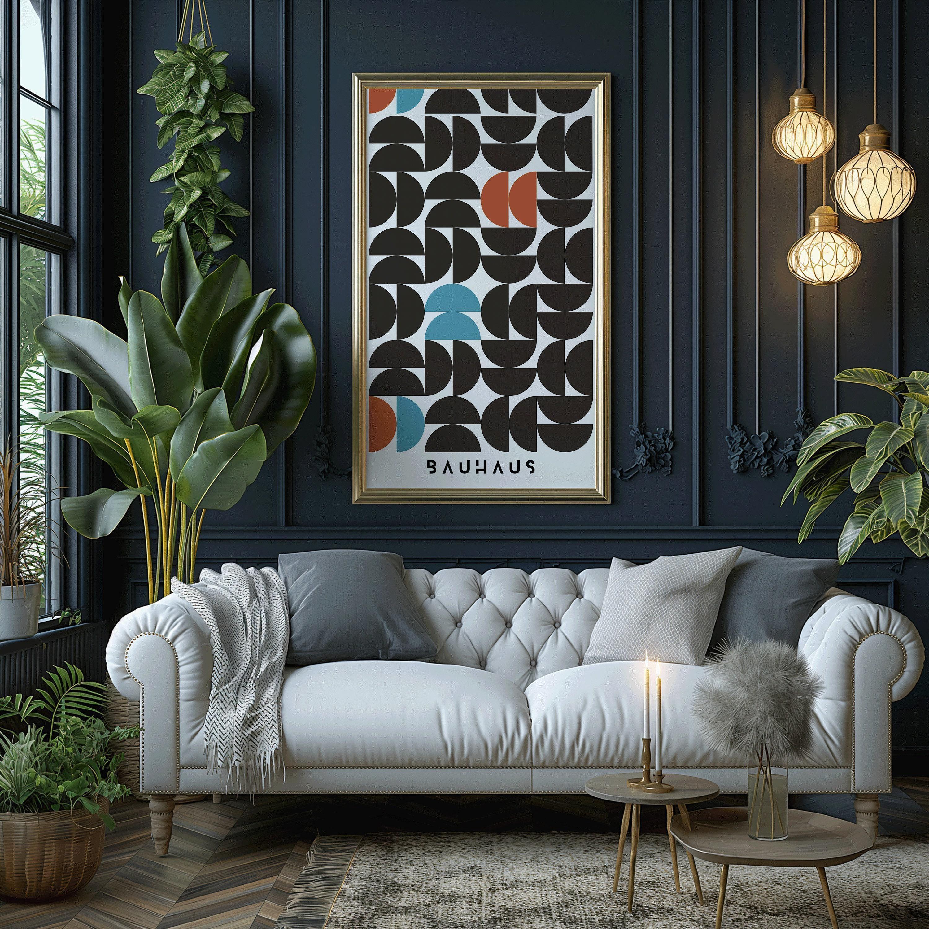 Bauhaus Poster PRINT | Vintage Narrow Vertical Mid - century Modern Art (available handframed or unframed) 2x1 - 9ArtPrints