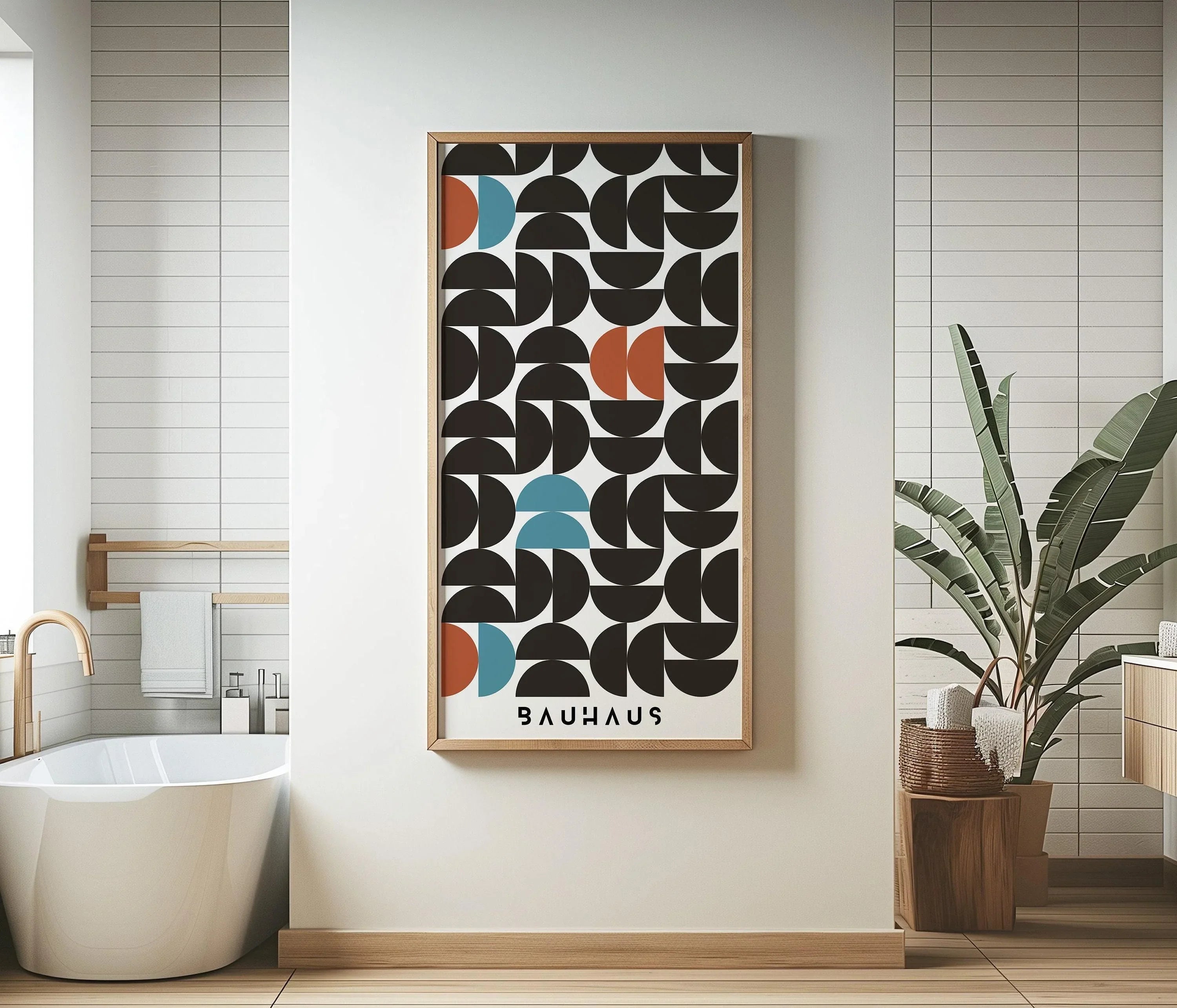 Bauhaus Poster PRINT | Vintage Narrow Vertical Mid - century Modern Art (available handframed or unframed) 2x1 - 9ArtPrints