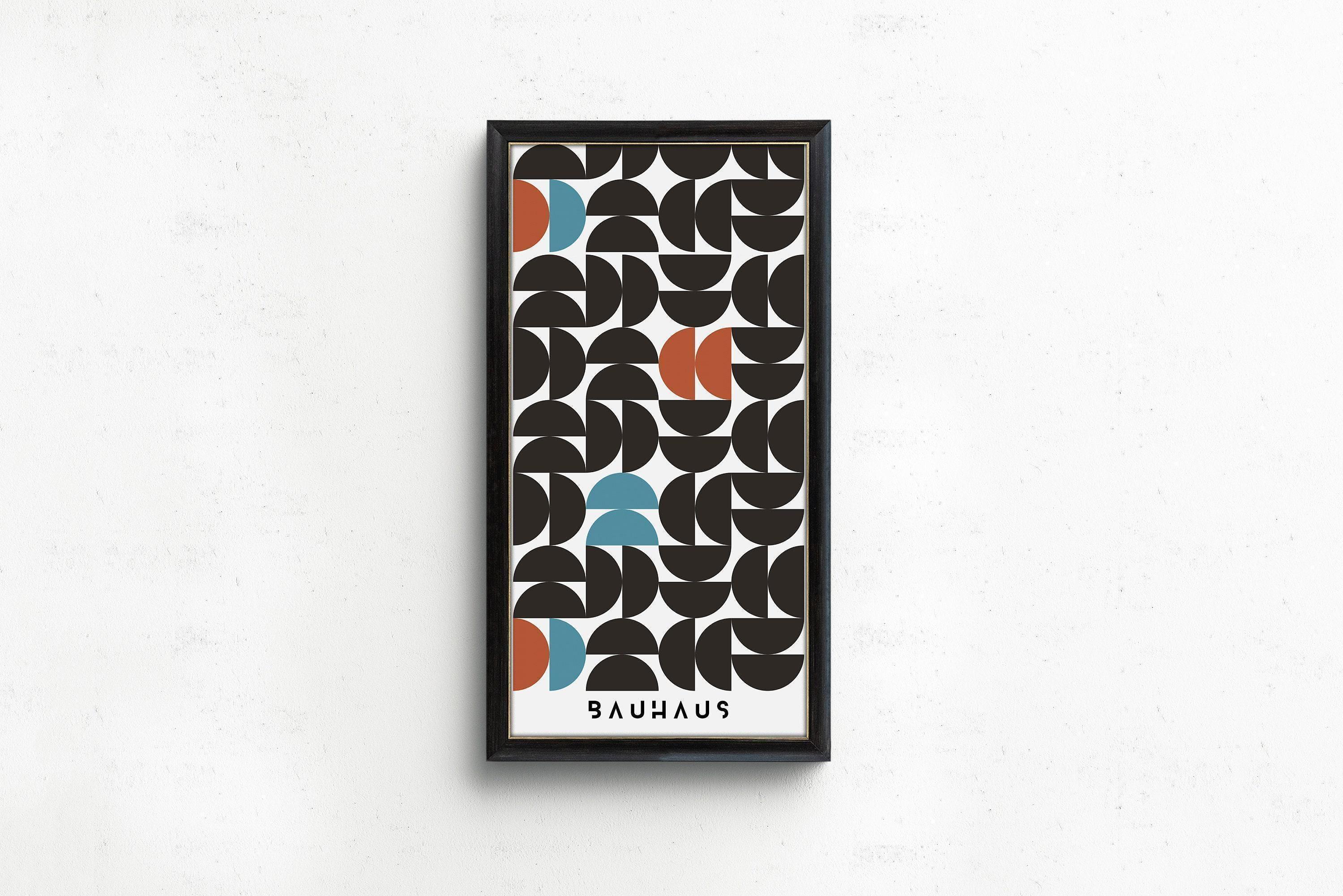 Bauhaus Poster PRINT | Vintage Narrow Vertical Mid - century Modern Art (available handframed or unframed) 2x1 - 9ArtPrints