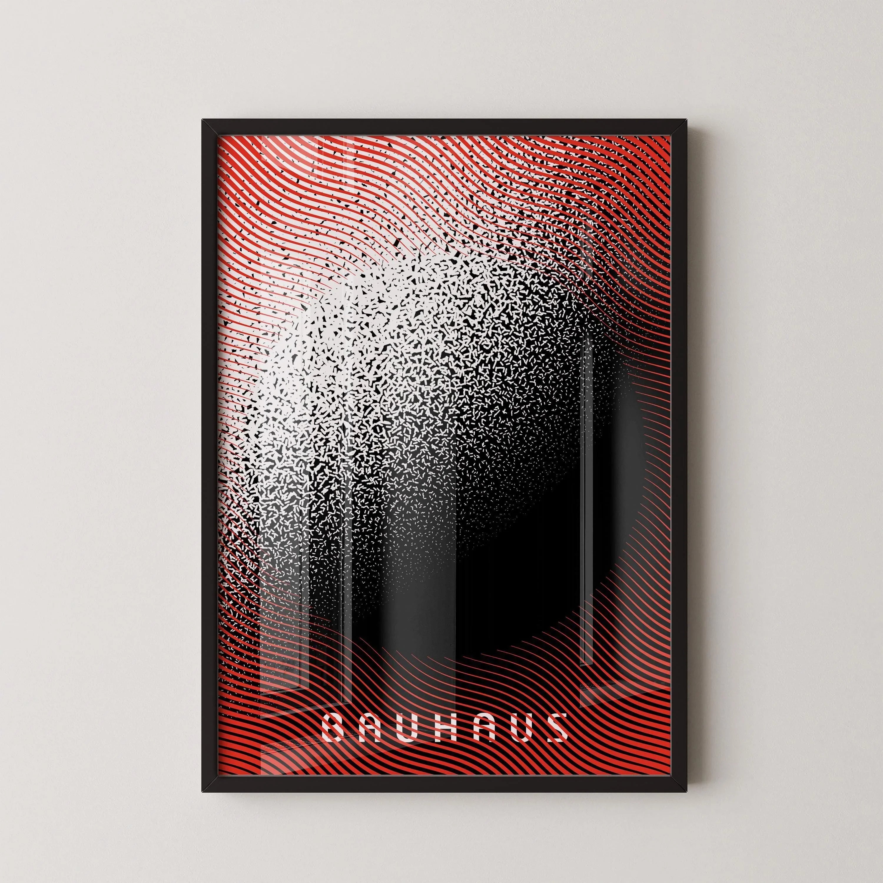 Bauhaus Poster - Red Black Dissolution PRINT | Mid - century modern art print
