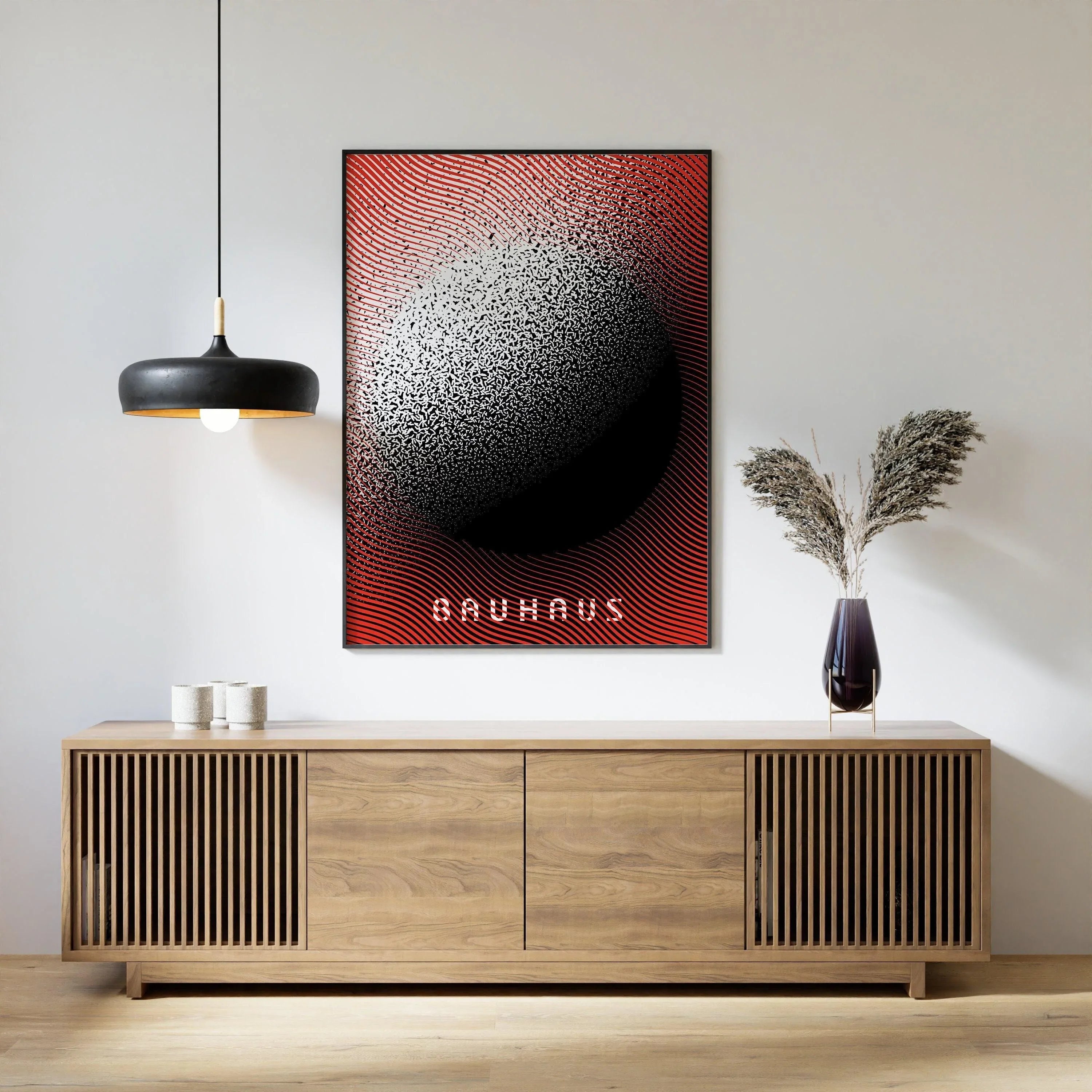 Bauhaus Poster - Red Black Dissolution PRINT | Mid - century modern art print