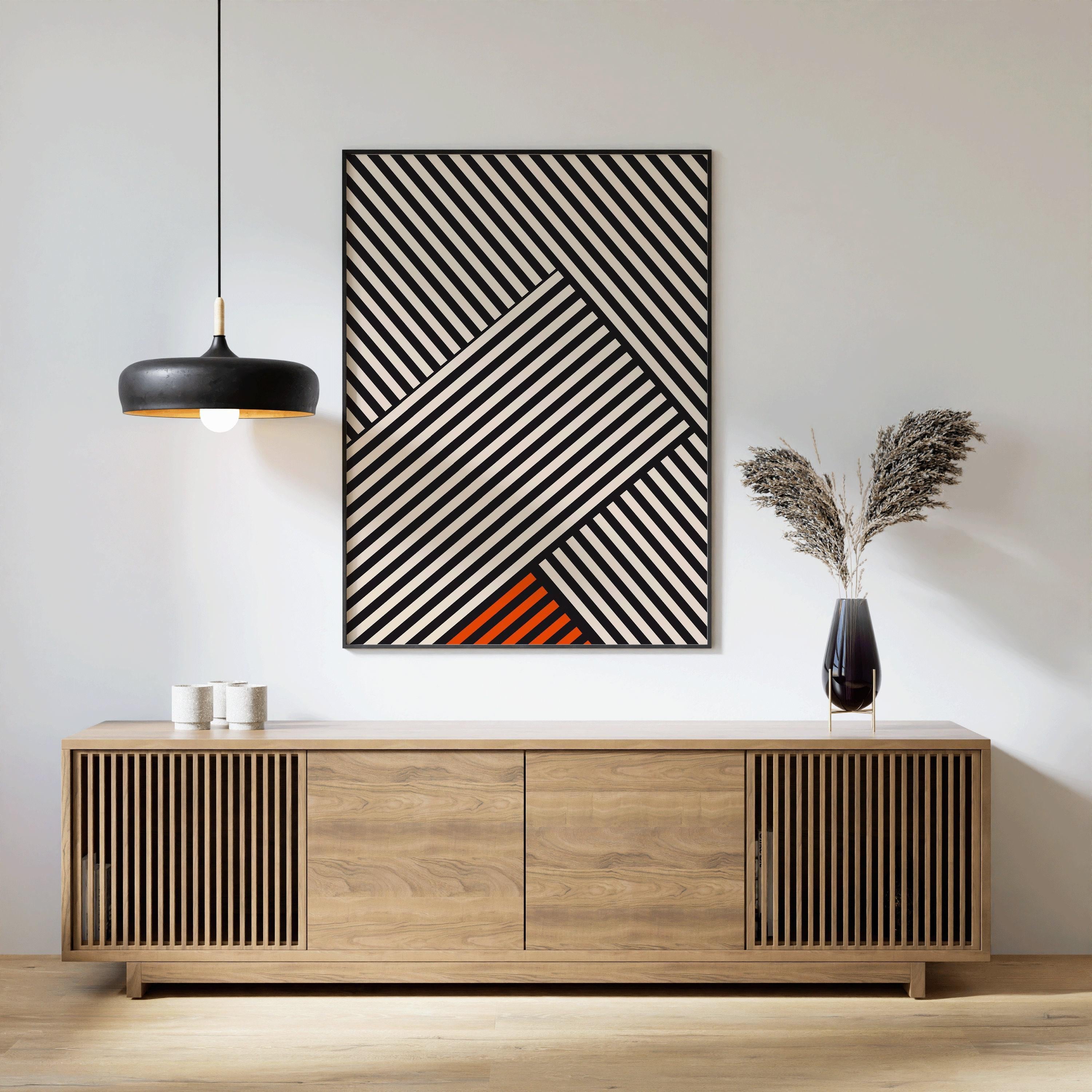Bauhaus Poster - Stripes PRINT | Mid - century modern art print