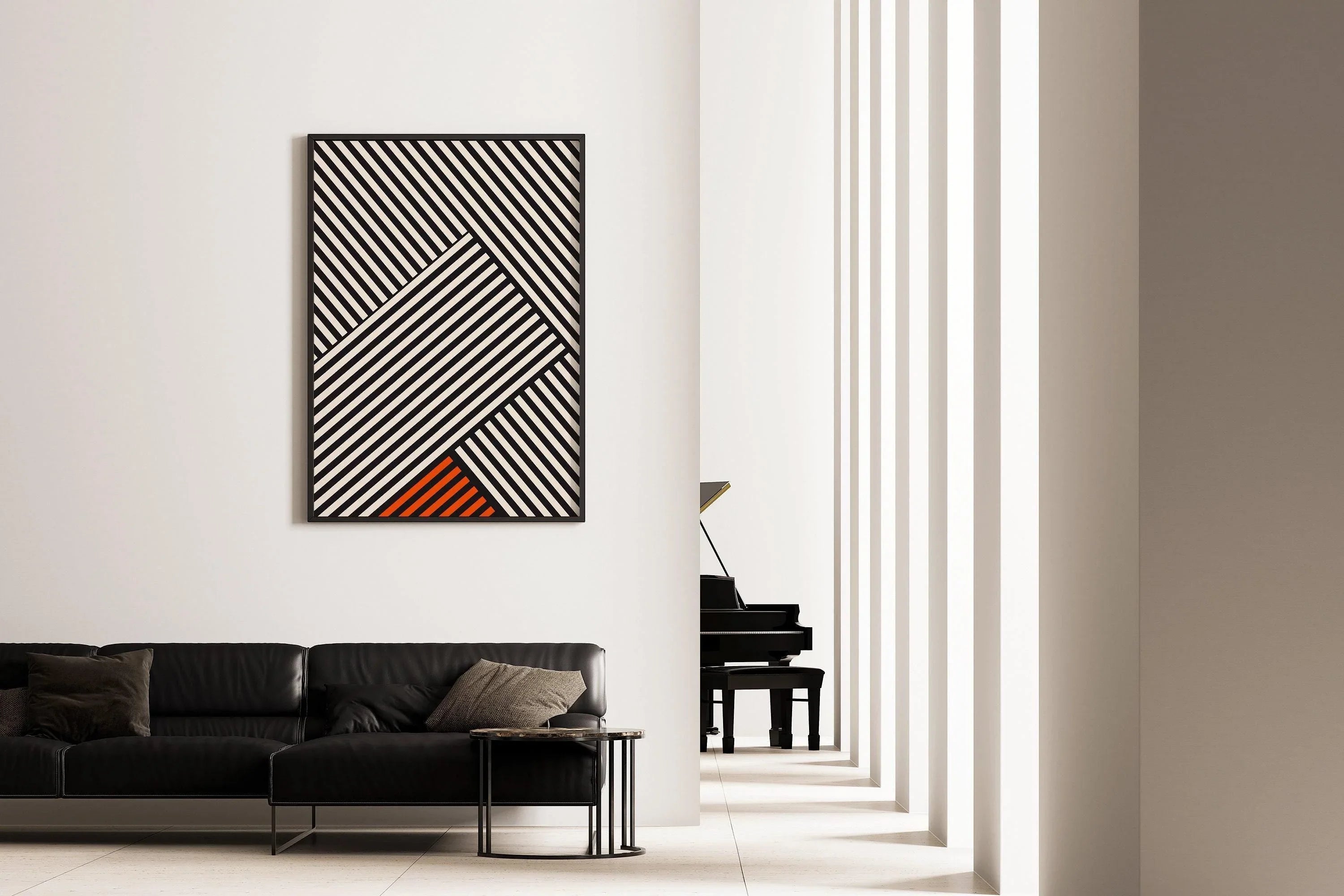 Bauhaus Poster - Stripes PRINT | Mid - century modern art print