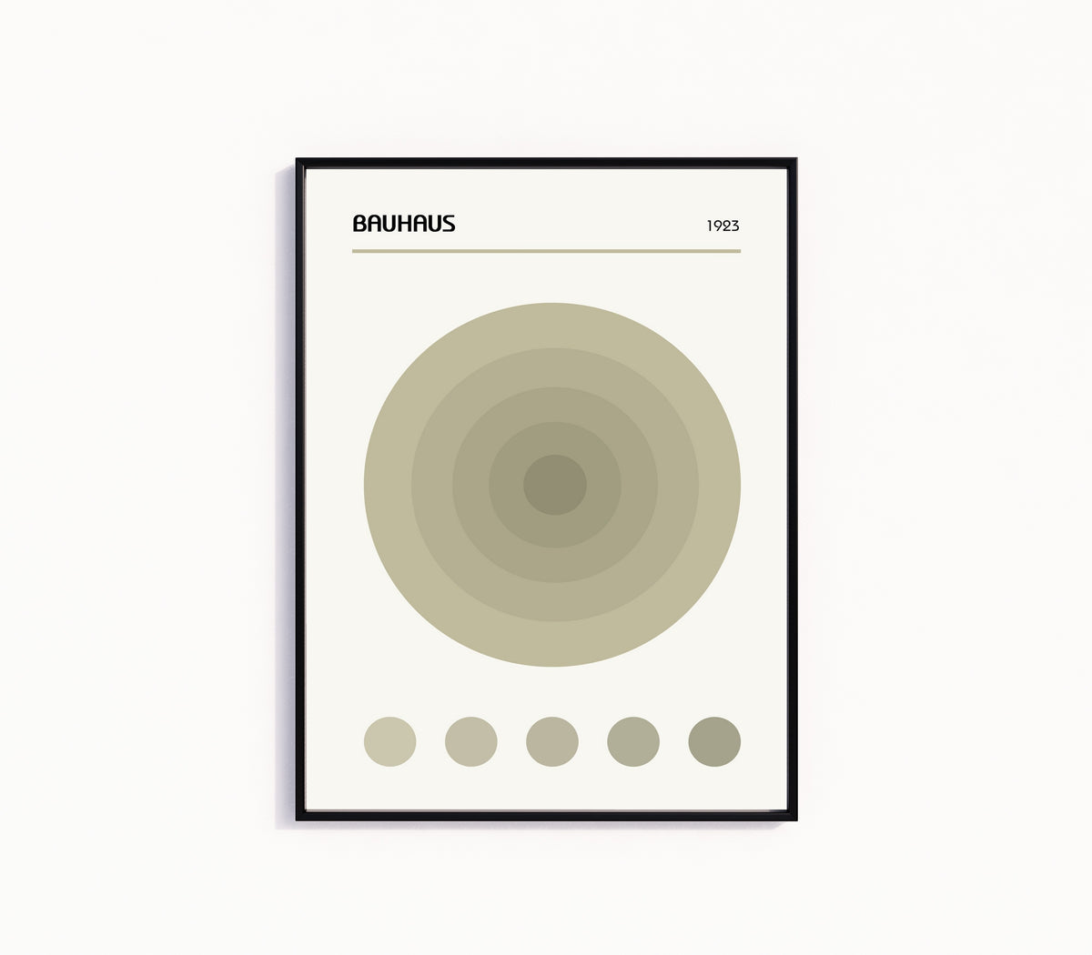 Framed art print of The Target by Bauhaus, in a slim black frame on a plain white wall