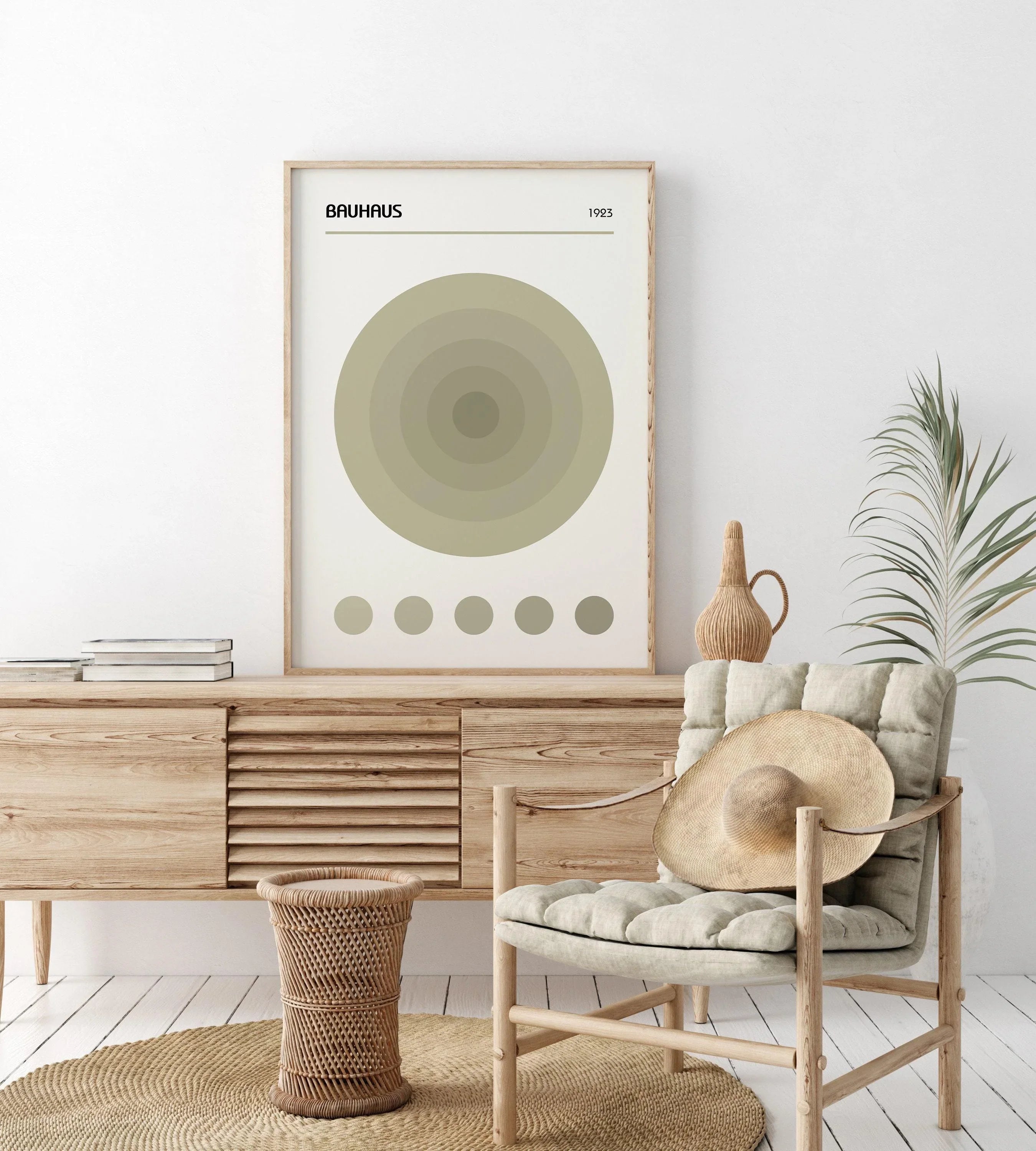 Bauhaus Poster - The Target PRINT | Mid - century modern art print in sage green