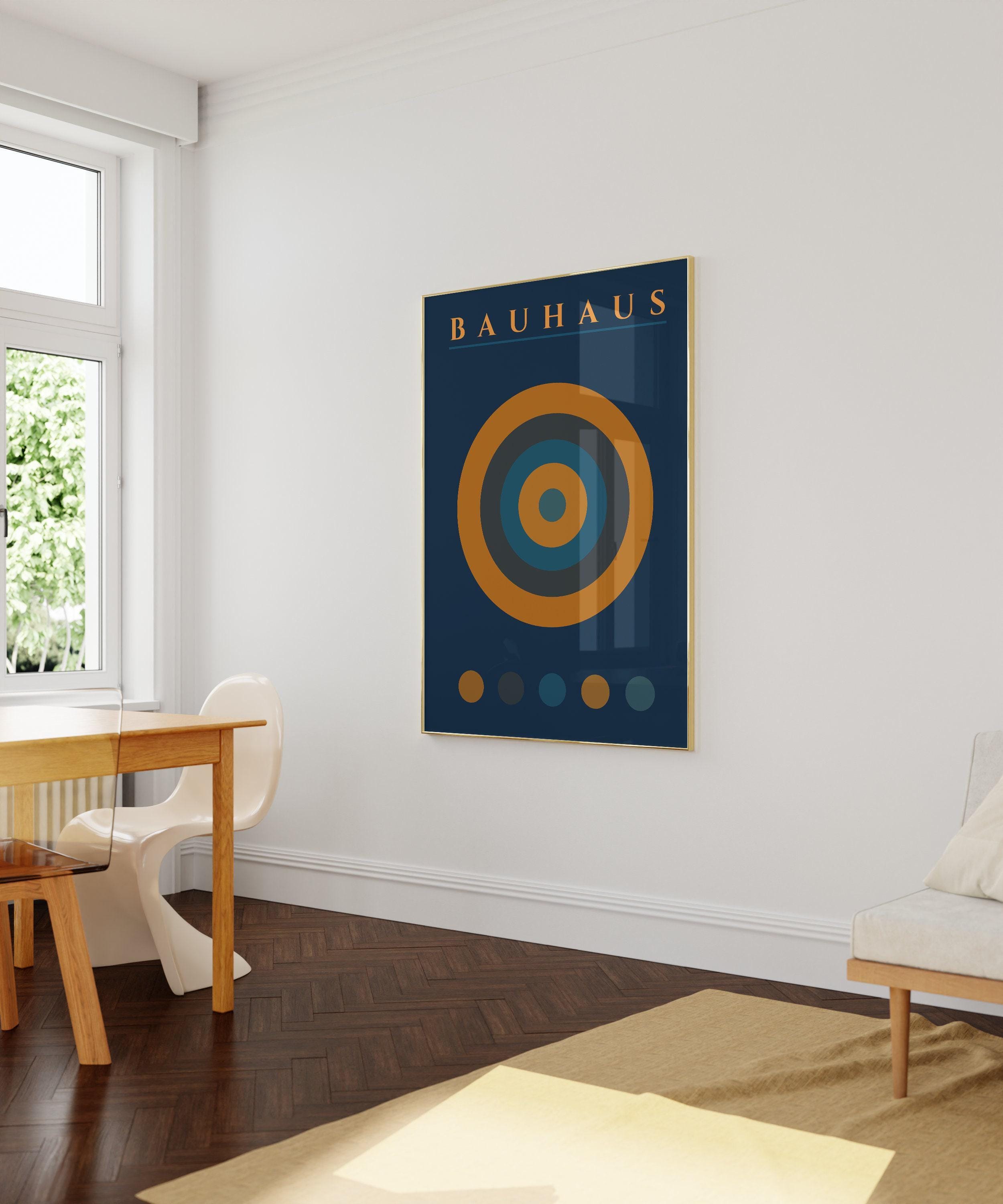 Bauhaus Poster - The Target PRINT | Midcentury Modern Art Print in Navy Blue and Orange