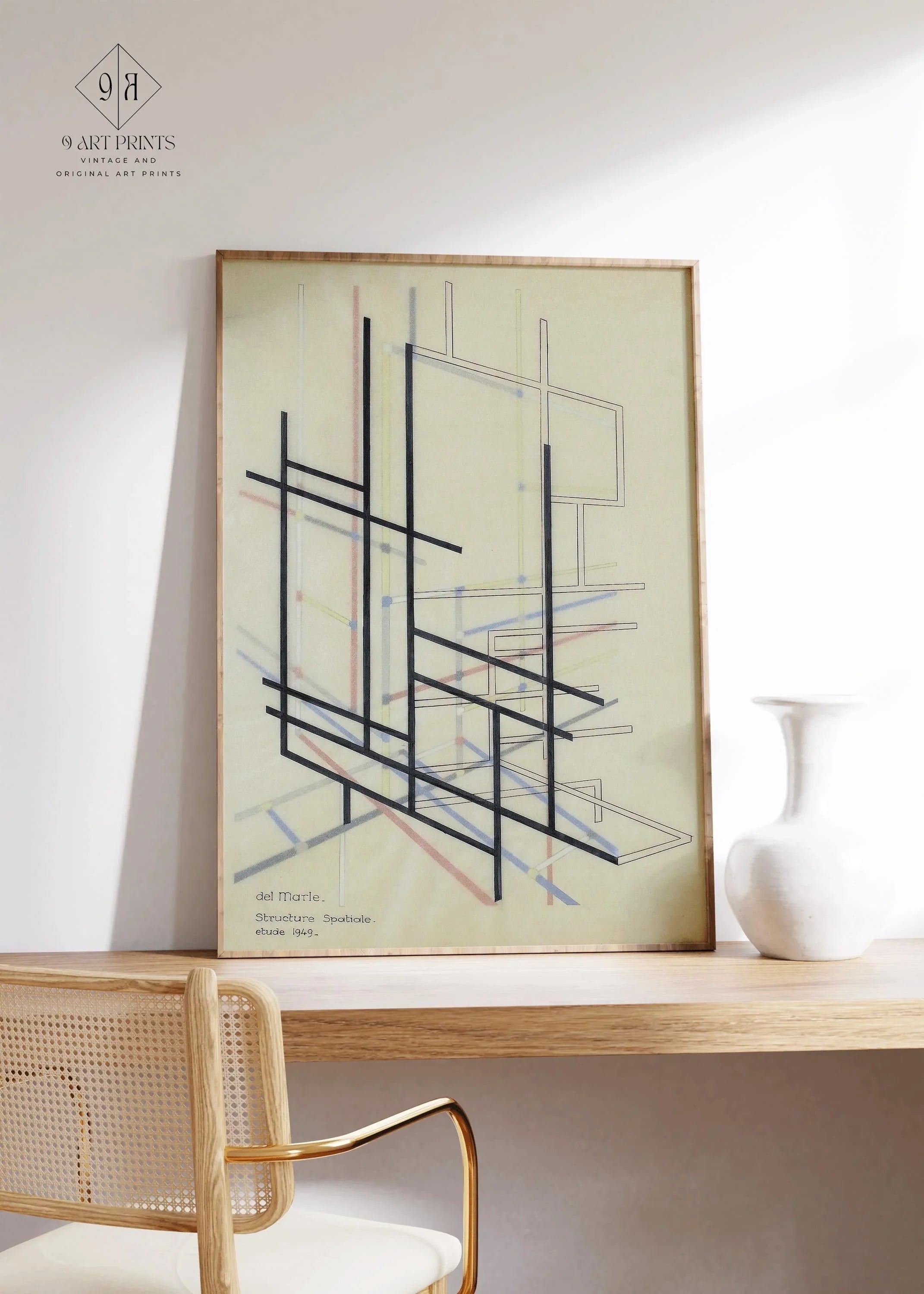 Bauhaus Structure Art Print: Felix del Marle Mid - Century Modern Giclee Print - 9ArtPrints