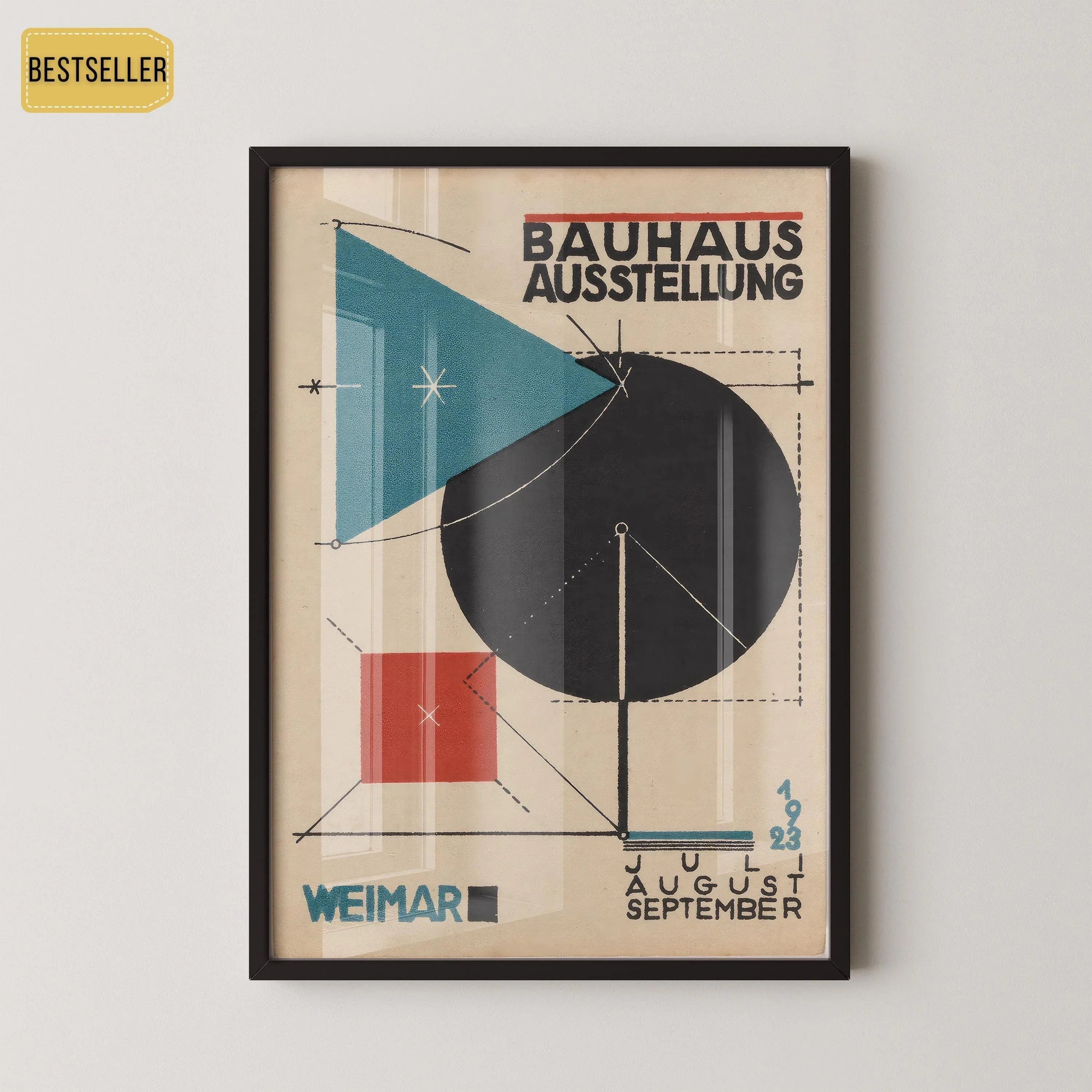 Bauhaus Vintage Poster - Ausstellung Triangle Circle Square PRINT | Mid - Century Modern Art Print