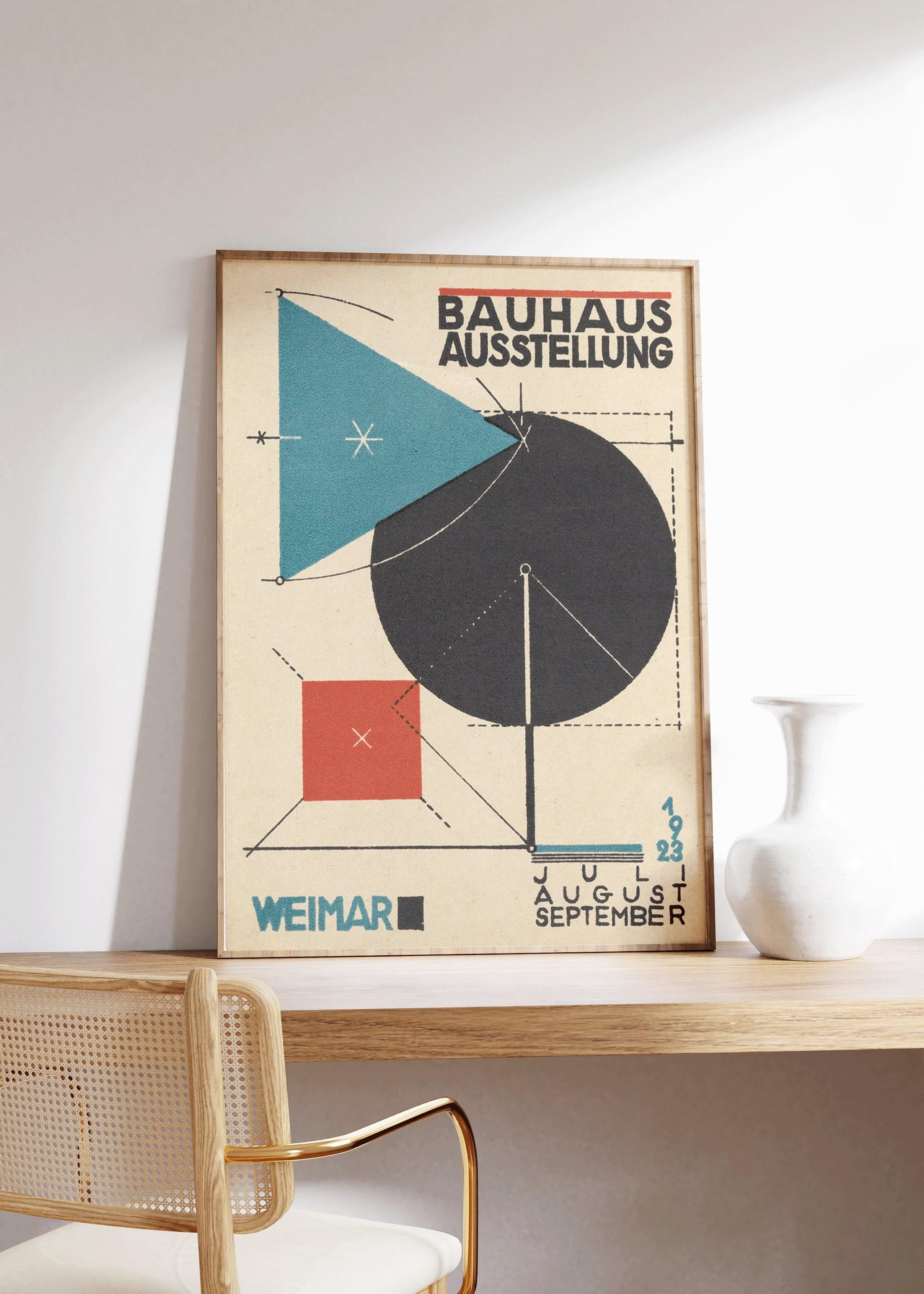 Bauhaus Vintage Poster - Ausstellung Triangle Circle Square PREMIUM GICLÉE PRINT | Mid - Century Modern Art Print (available handframed) - 9ArtPrints