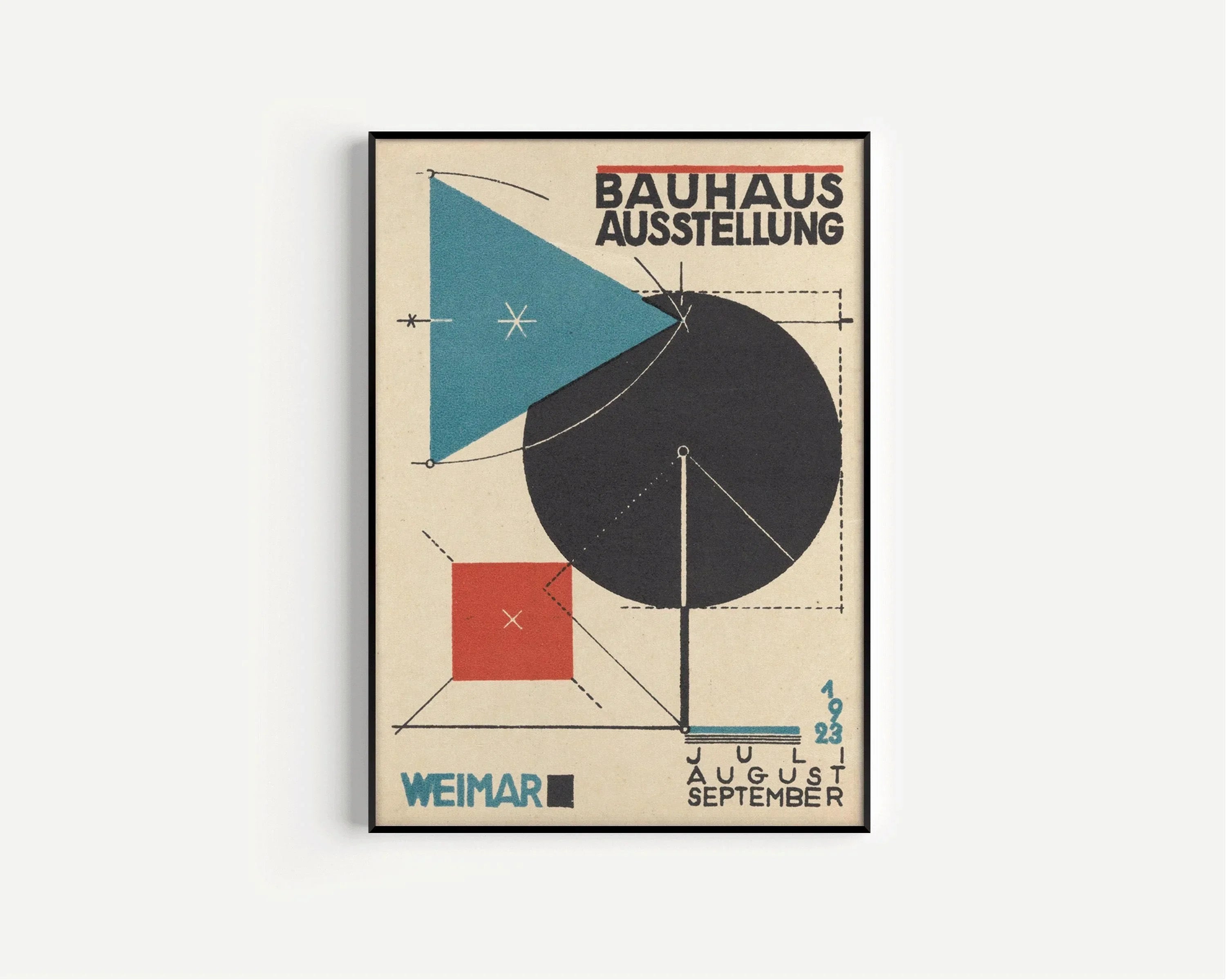Bauhaus Vintage Poster - Ausstellung Triangle Circle Square PRINT | Mid - Century Modern Art Print