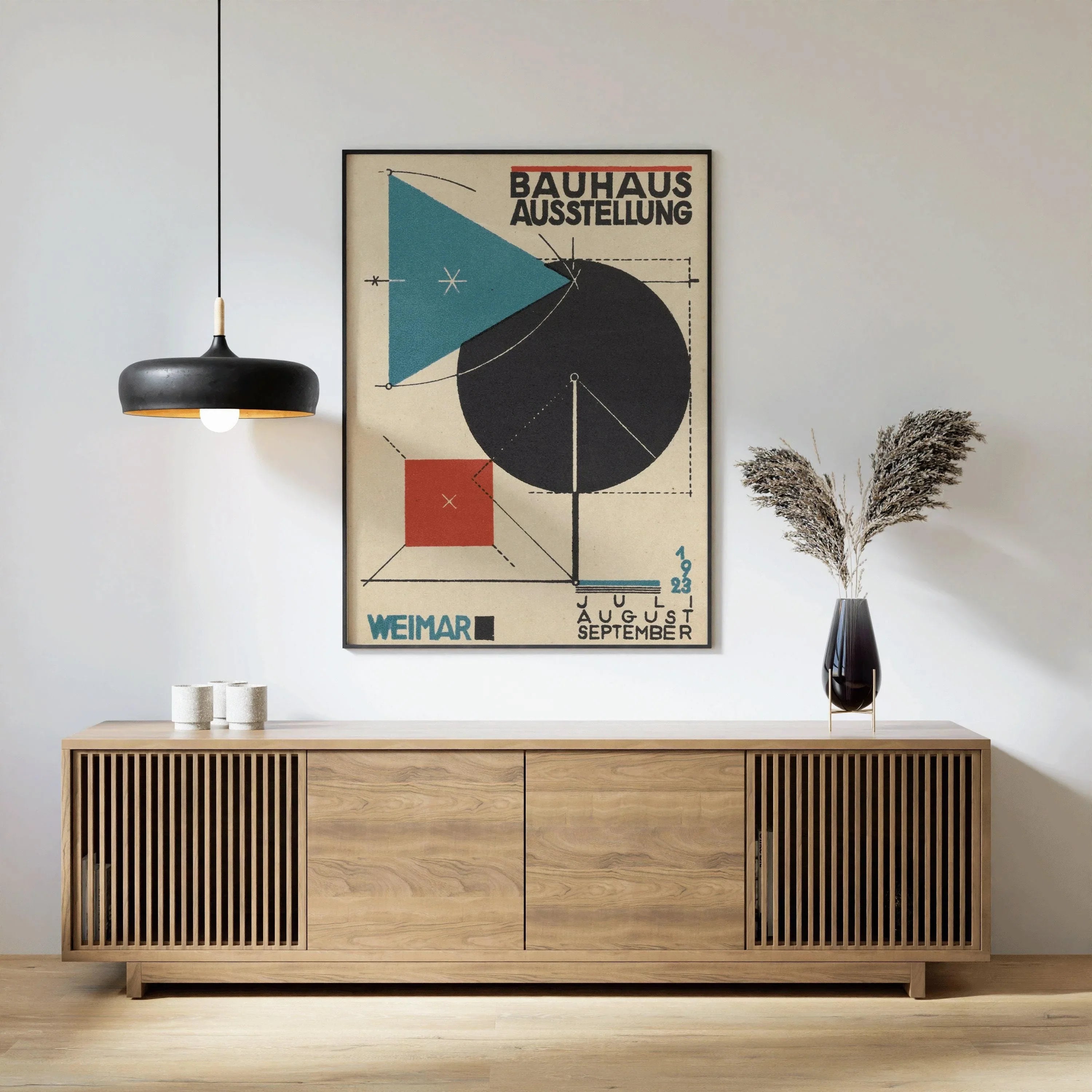Bauhaus Vintage Poster - Ausstellung Triangle Circle Square PRINT | Mid - Century Modern Art Print