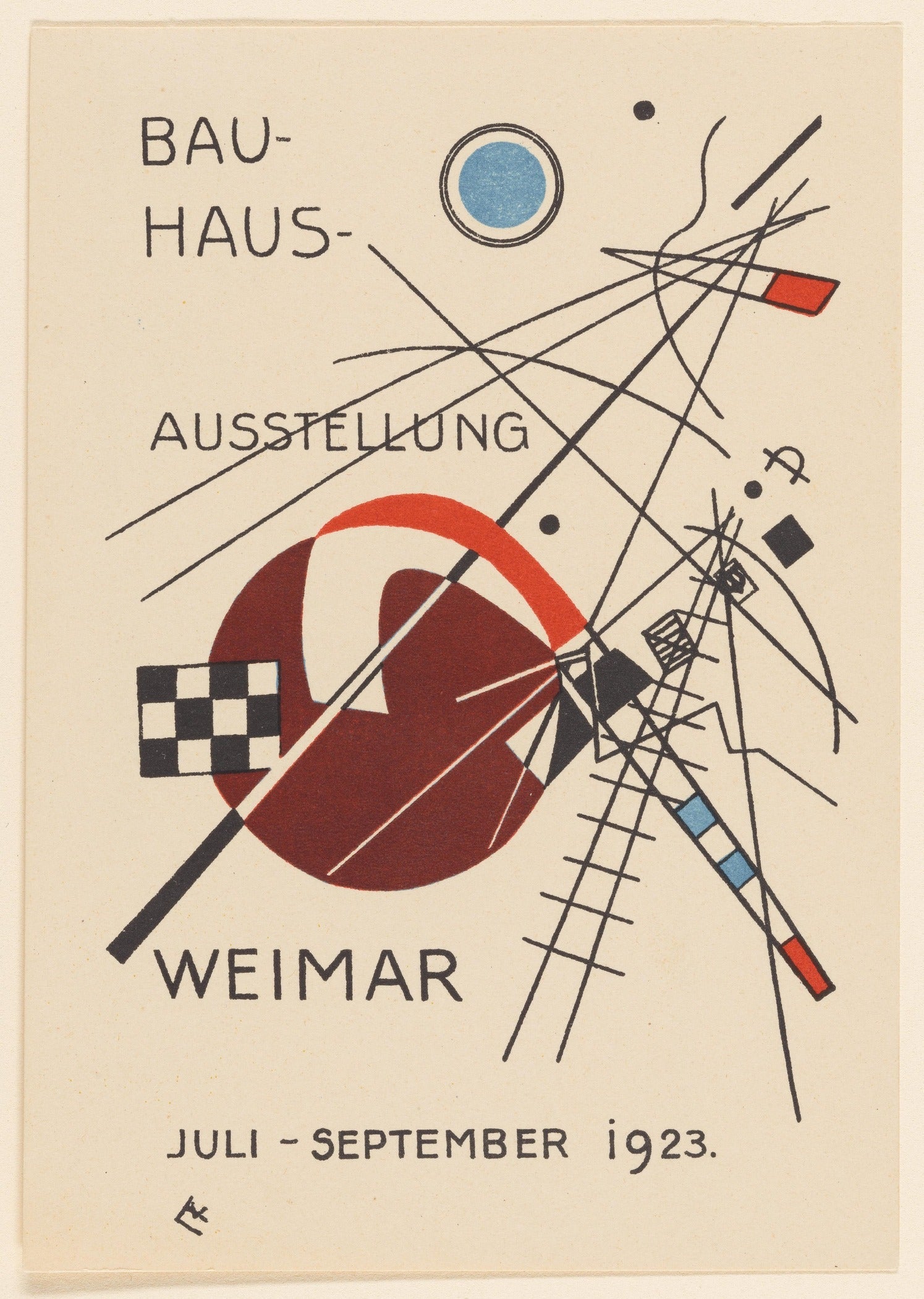 Bauhaus — Vintage Poster | Beige & Black Exhibition Fine Art Print - 9ArtPrints