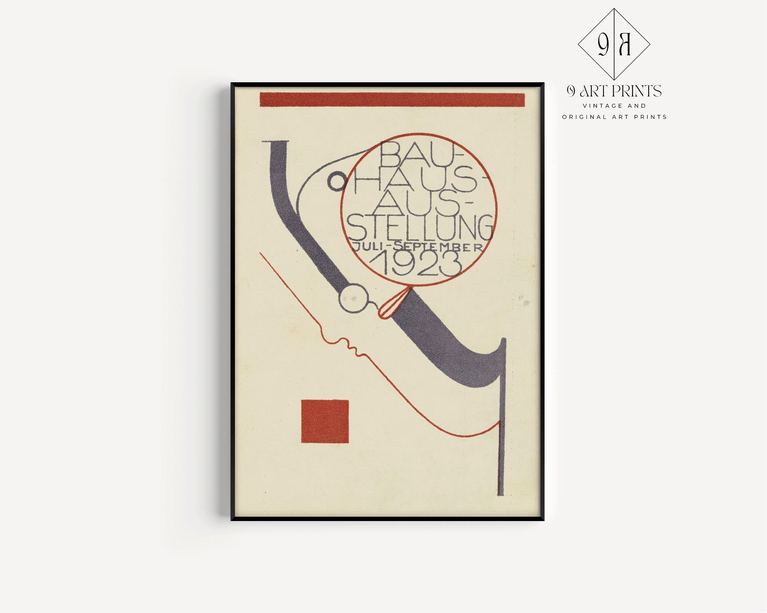 Bauhaus Vintage Poster - Beige Black Monocle PRINT | Mid - Century Modern Art Print