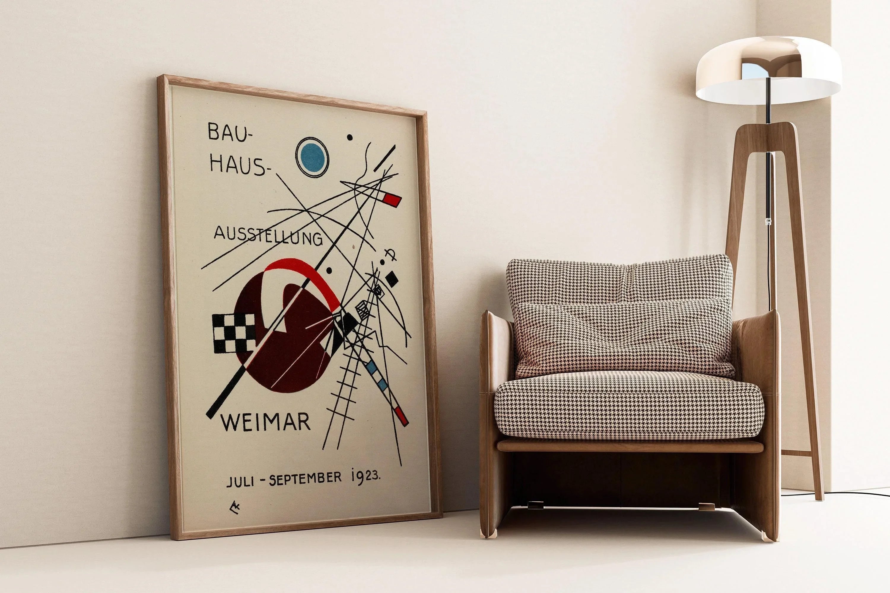 Bauhaus Vintage Poster - Beige Black PRINT | Mid - Century Modern Art Print