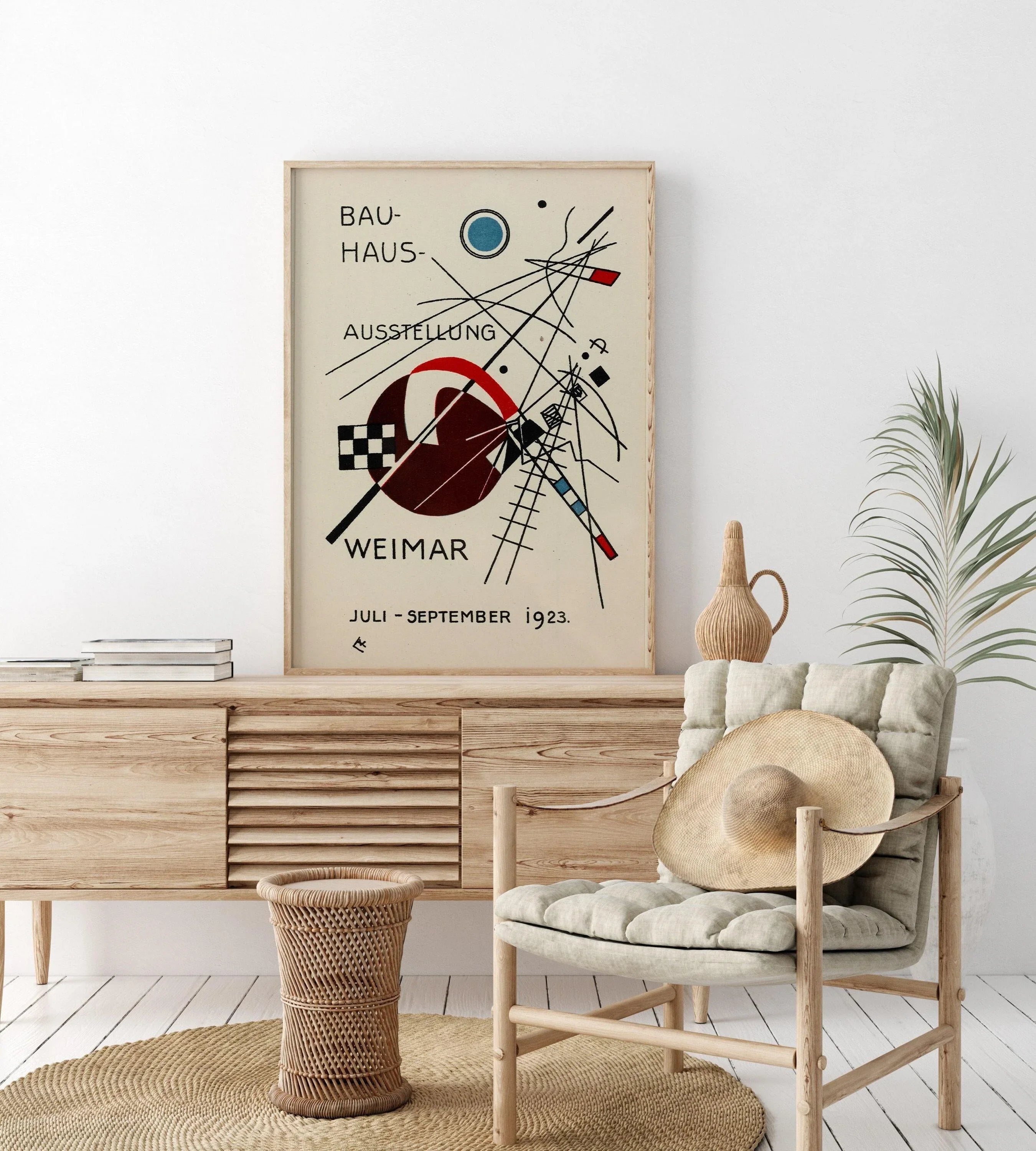 Bauhaus Vintage Poster - Beige Black PRINT | Mid - Century Modern Art Print