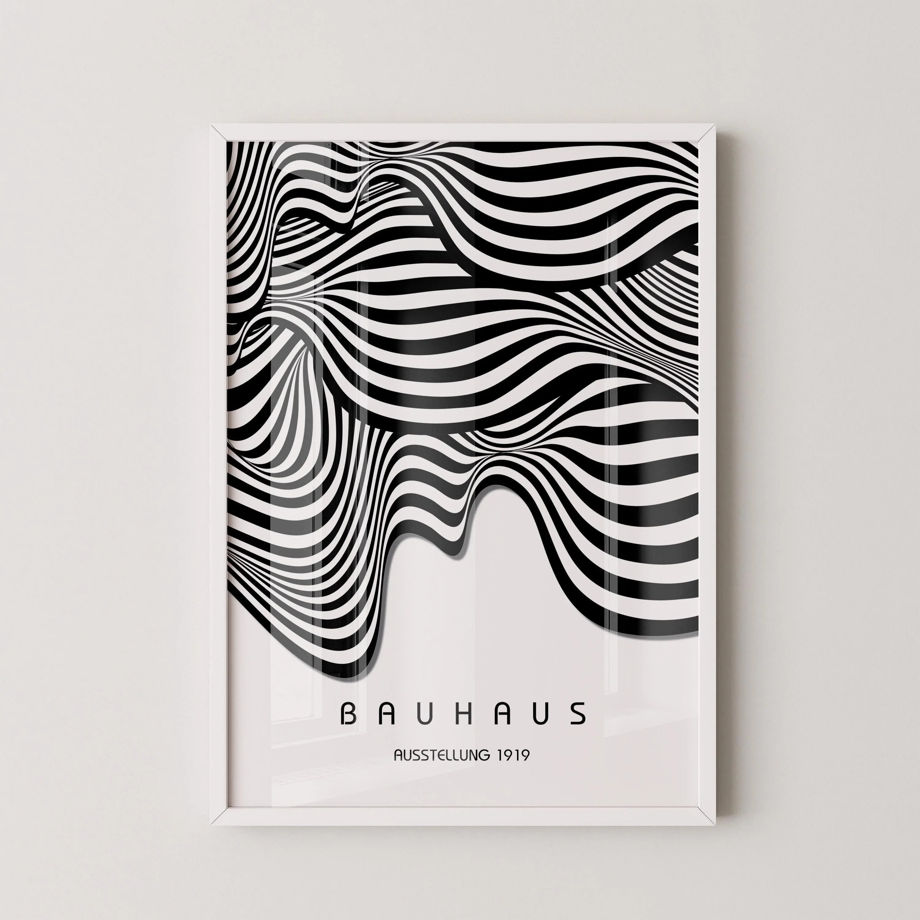 Bauhaus Waves Art Print: Mid - Century Modern Giclee Poster - 9ArtPrints