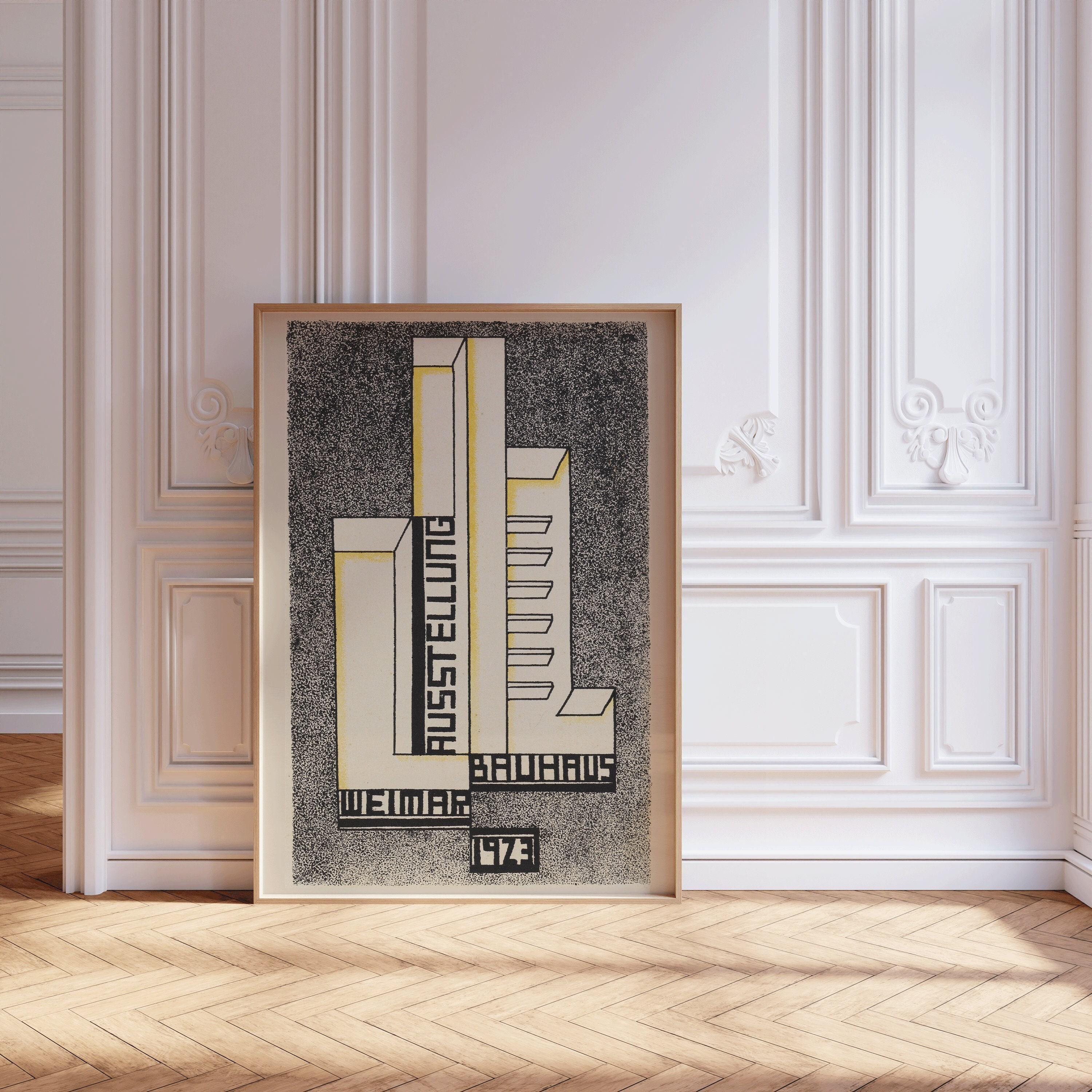 Bauhaus Weimar Ausstellung 1923 Poster PRINT | Vintage Neutral Mid - Century Modern Art Poster