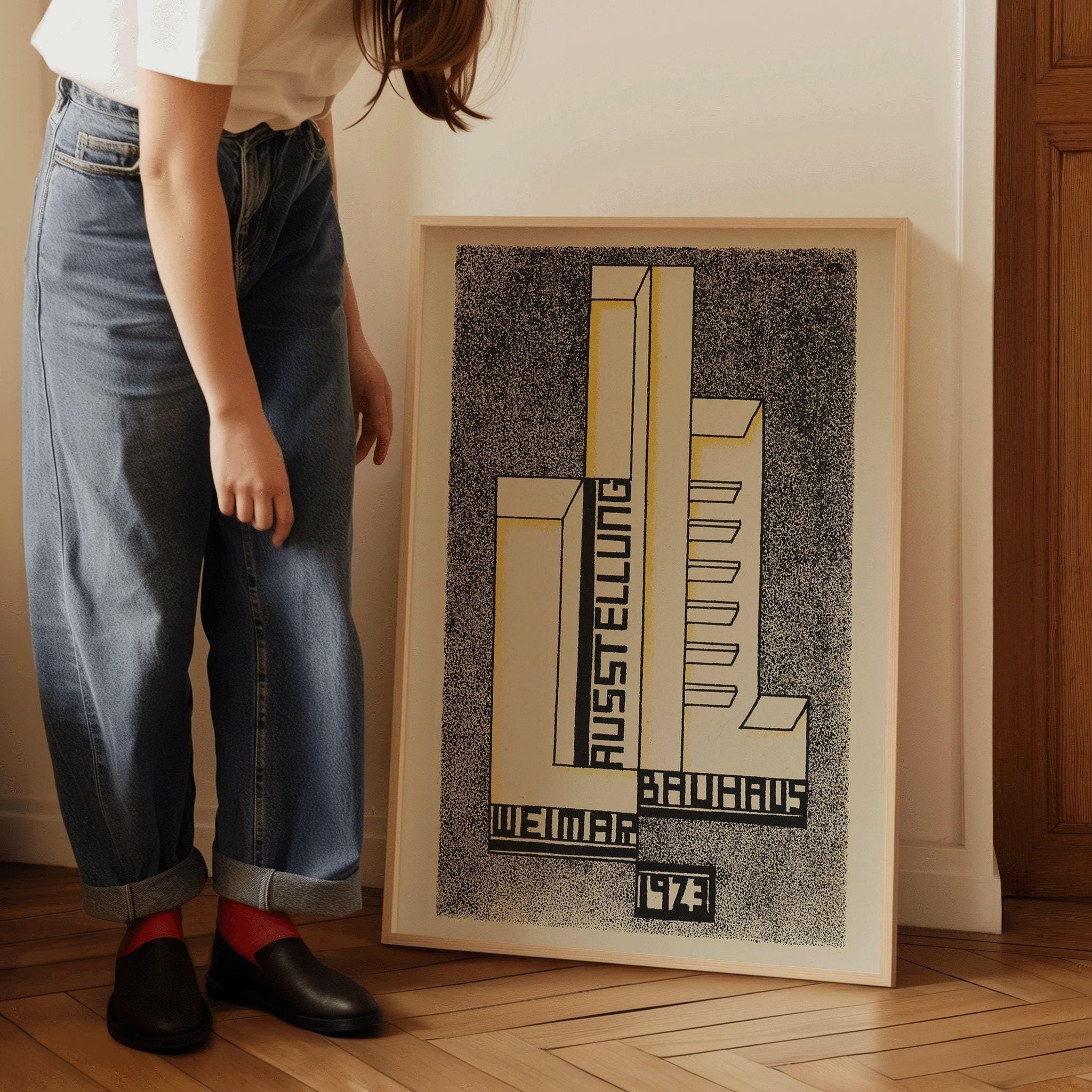 Bauhaus Weimar Ausstellung 1923 Poster PRINT | Vintage Neutral Mid - Century Modern Art Poster
